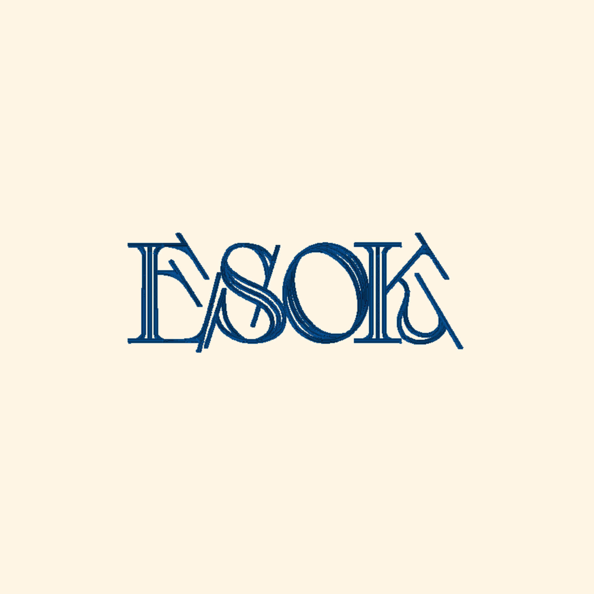 Esok embroidery font, Unusual serif font, Machine embroidery font, 7 Formats + 7 Sizes