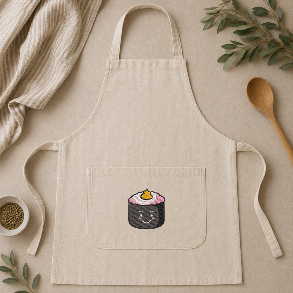 Sushi embroidery design, Cute food embroidery file, Machine embroidery, 7 Formats + 6 Sizes