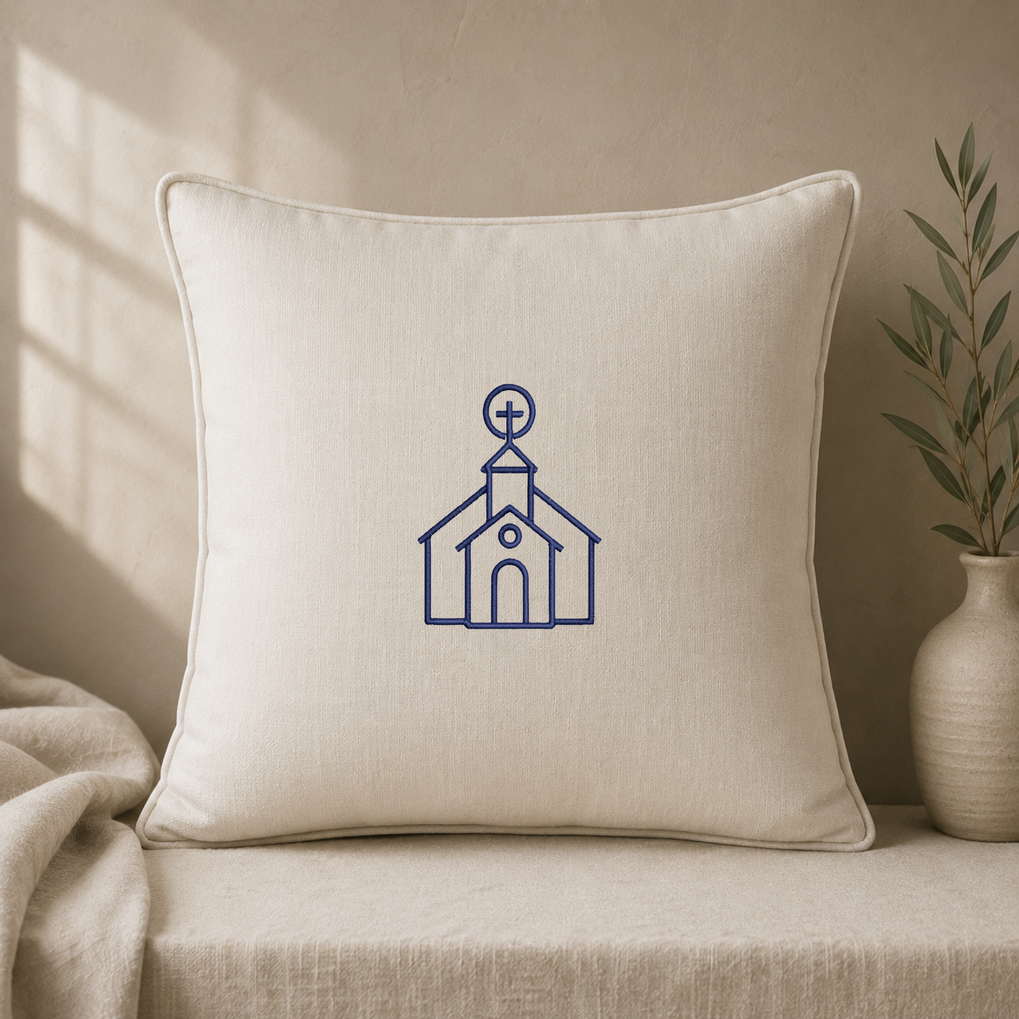 Church embroidery design, Christian embroidery file, Machine embroidery, 7 Formats + 6 Sizes