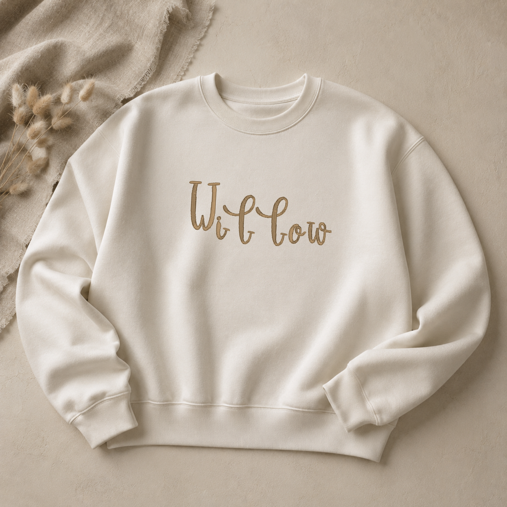 Willow embroidery font, Serif font, Machine embroidery font, 7 Formats + 7 Sizes