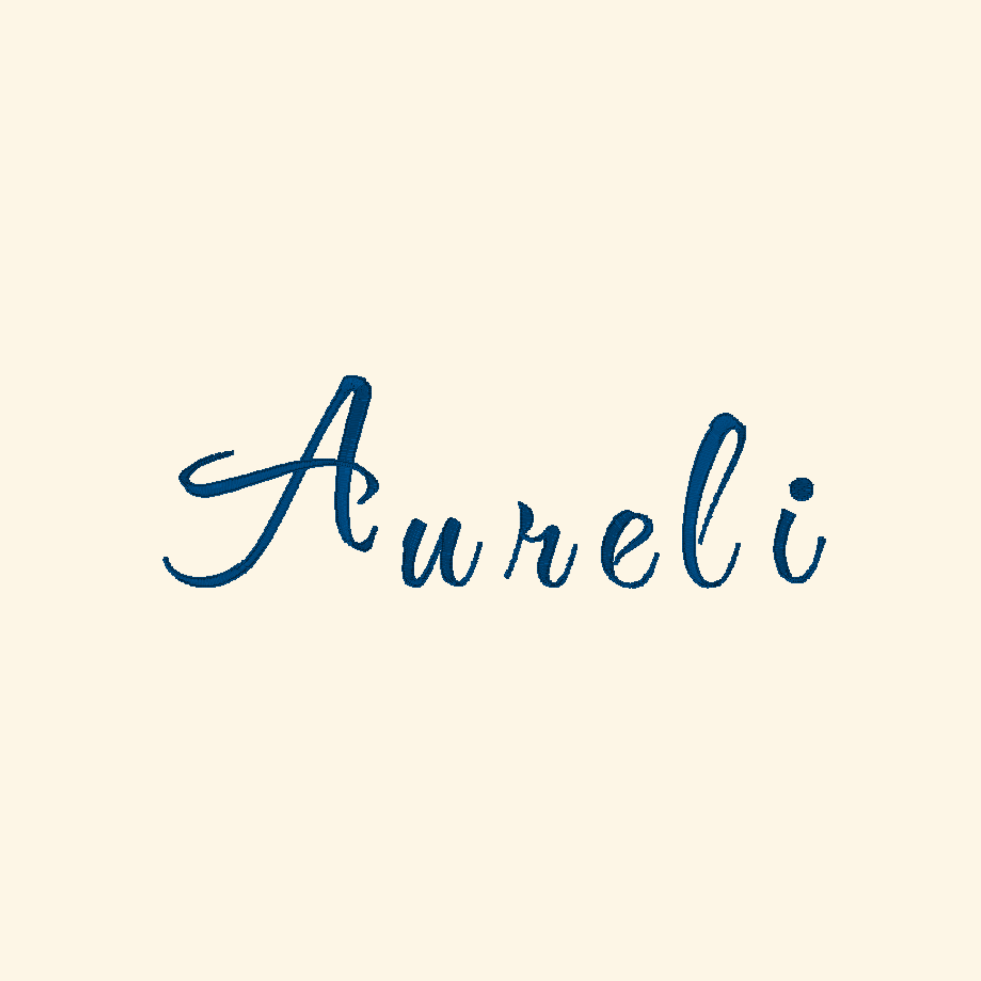 Aureli embroidery font, Script embroidery font, Machine embroidery font, 7 Formats + 7 Sizes