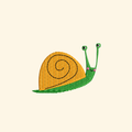 Snail embroidery design, Cute animals embroidery file, Machine embroidery for kids, 7 Formats + 6 Sizes
