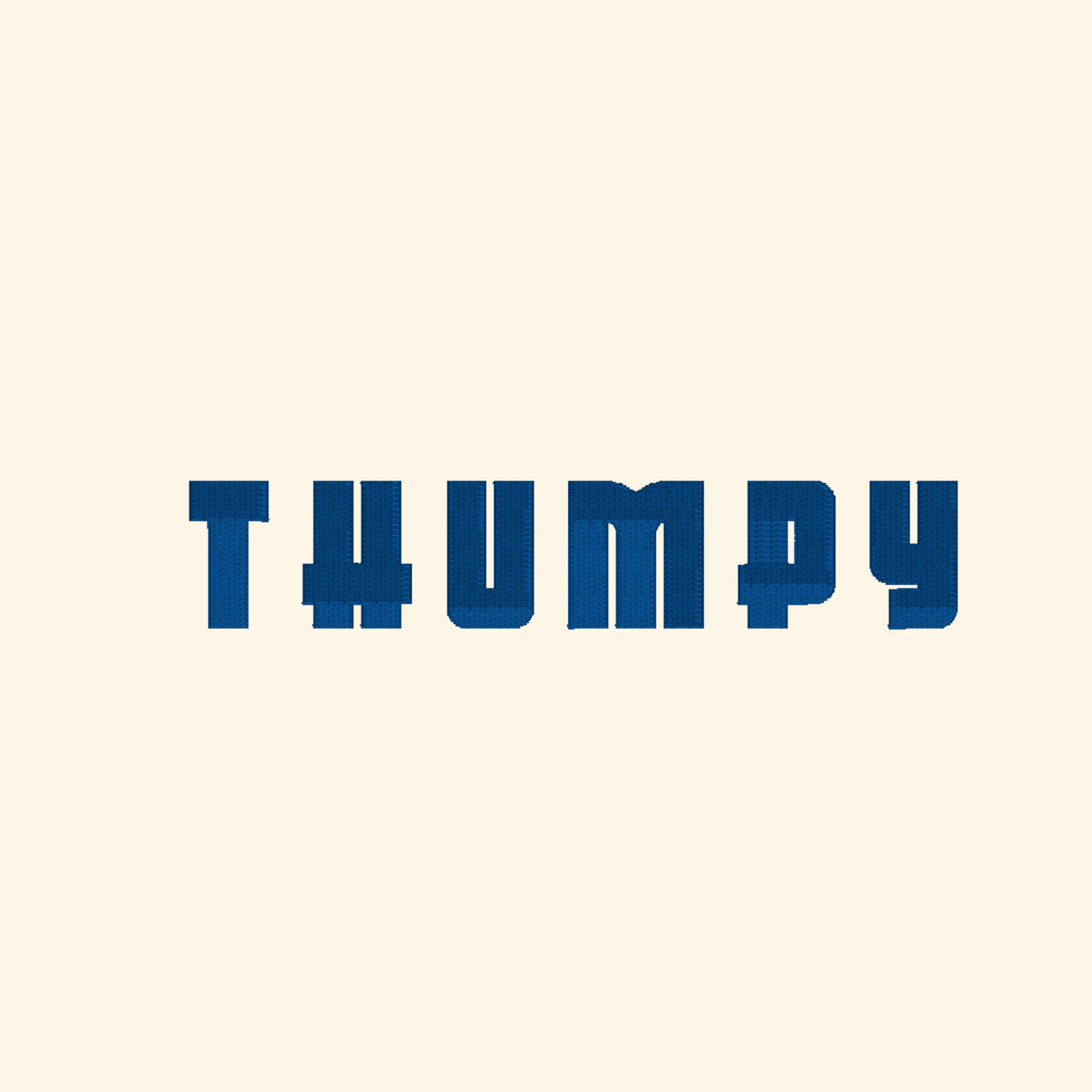 Thumpy - display embroidery font, Bold embroidery font, Machine embroidery font, 7 Formats + 7 Sizes