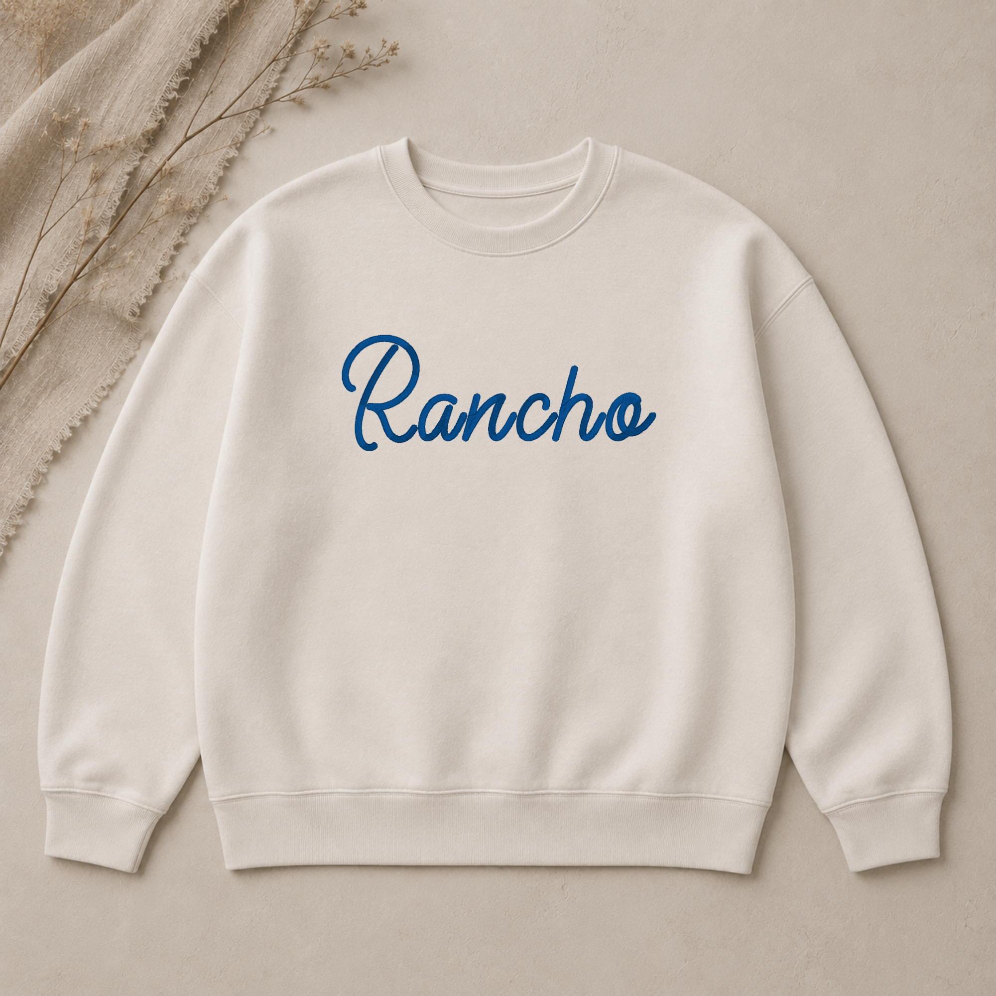 Rancho embroidery font, Script font, Machine embroidery font, 7 Formats + 7 Sizes