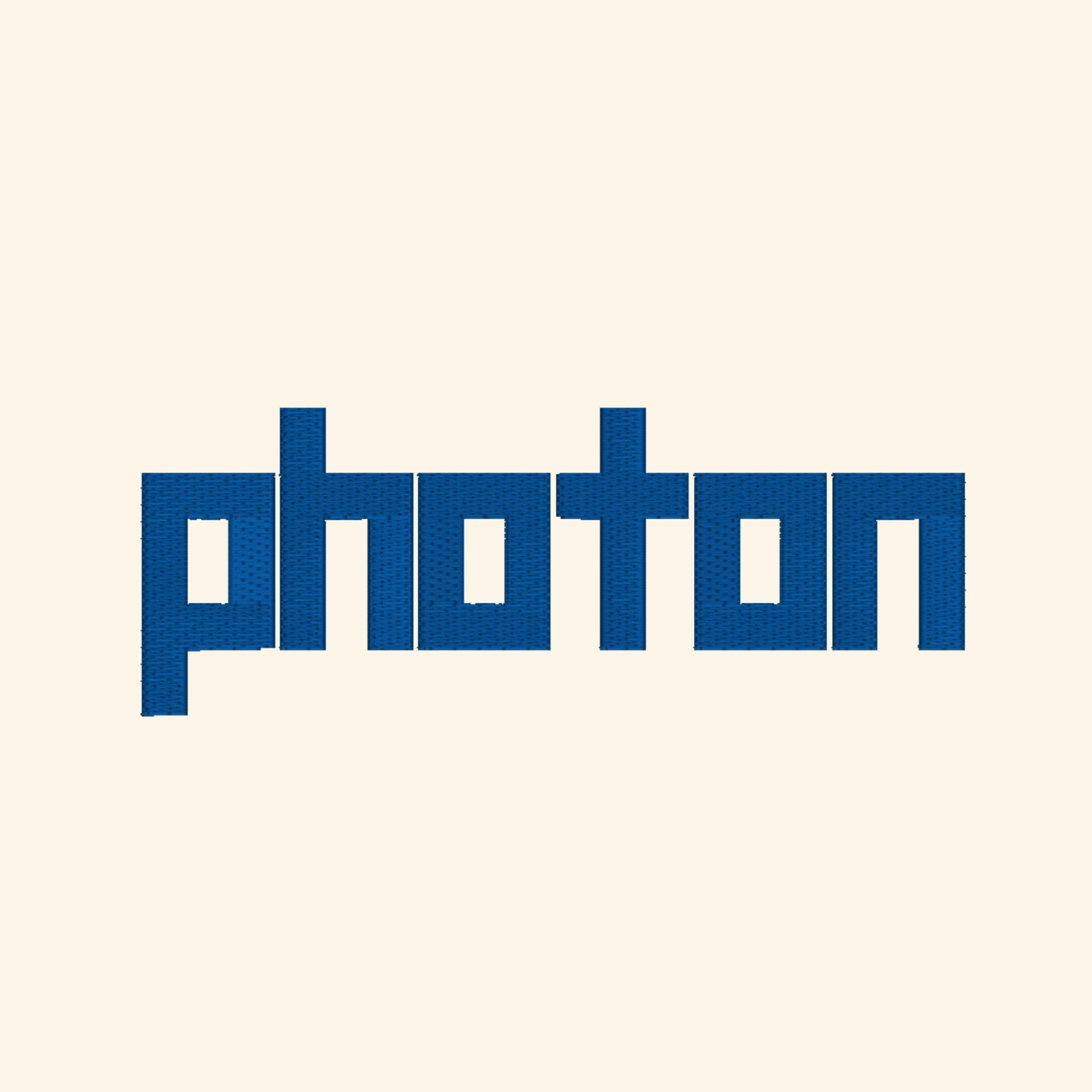 Photon embroidery font, Display embroidery font, Machine embroidery font, 7 Formats + 7 Sizes