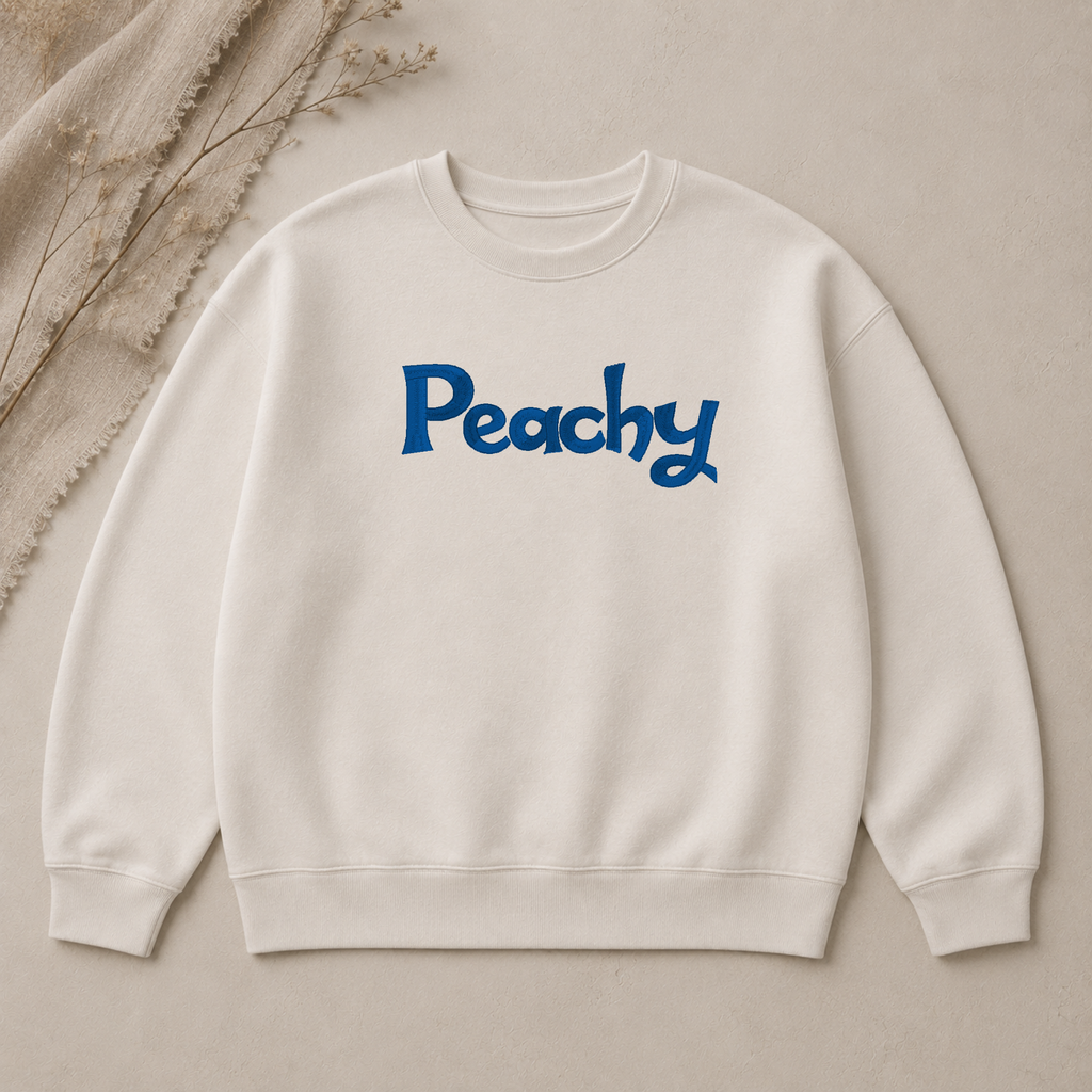 Peachy embroidery font, Cute font, Machine embroidery font, 7 Formats + 7 Sizes