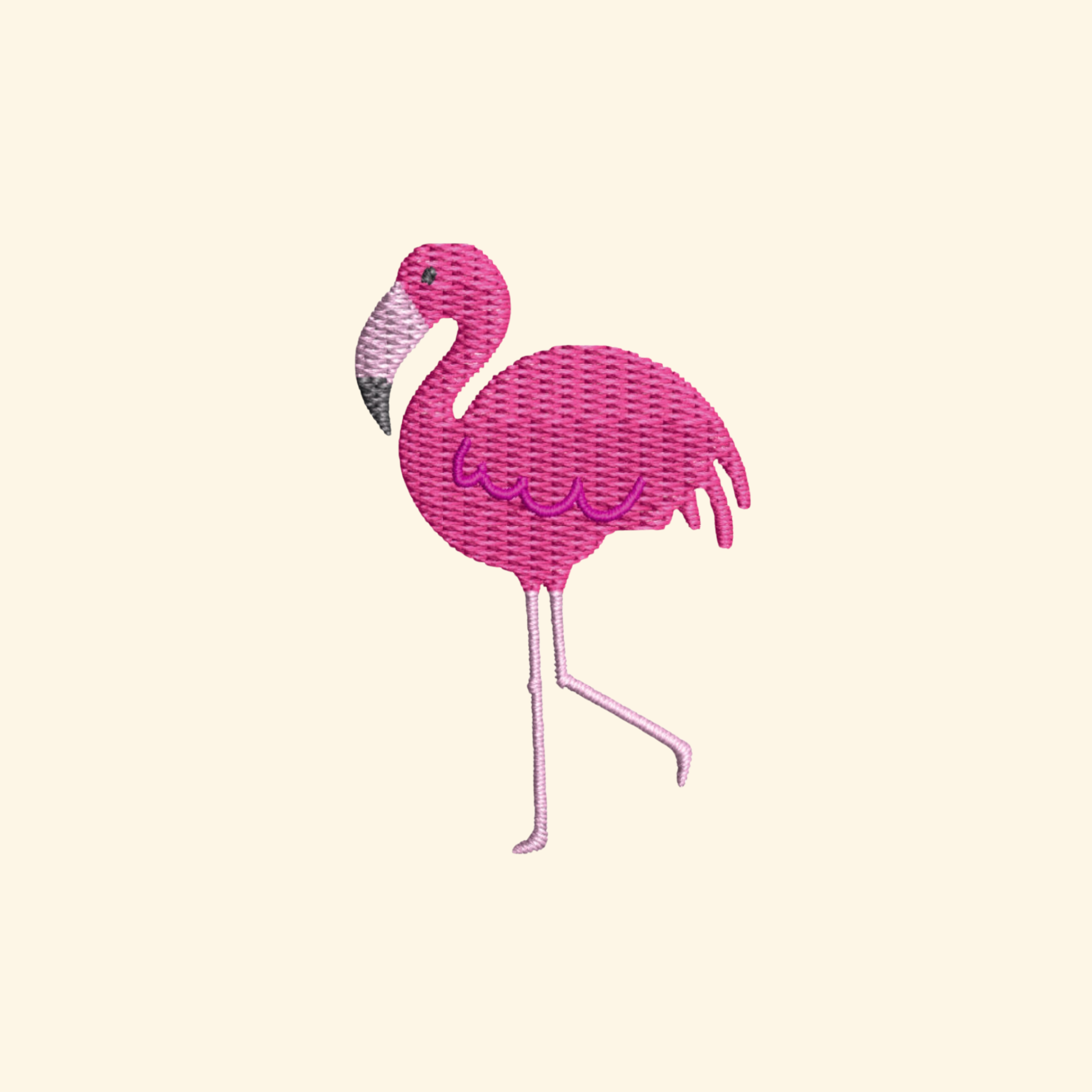 Flamingo embroidery design, Tropic bird embroidery file, Machine embroidery, 7 Formats + 6 Sizes