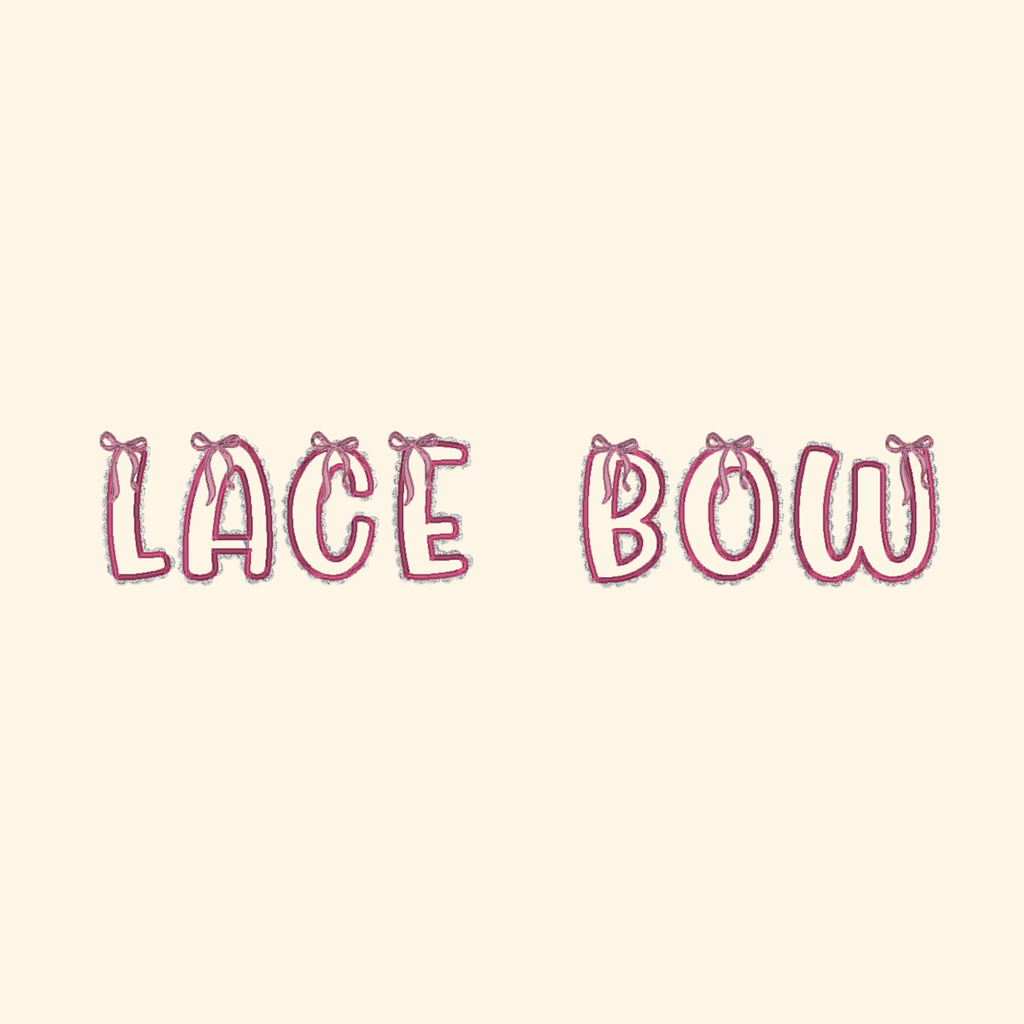 BX font - Lace Bow monogram, Kids embroidery font, Machine embroidery alphabet