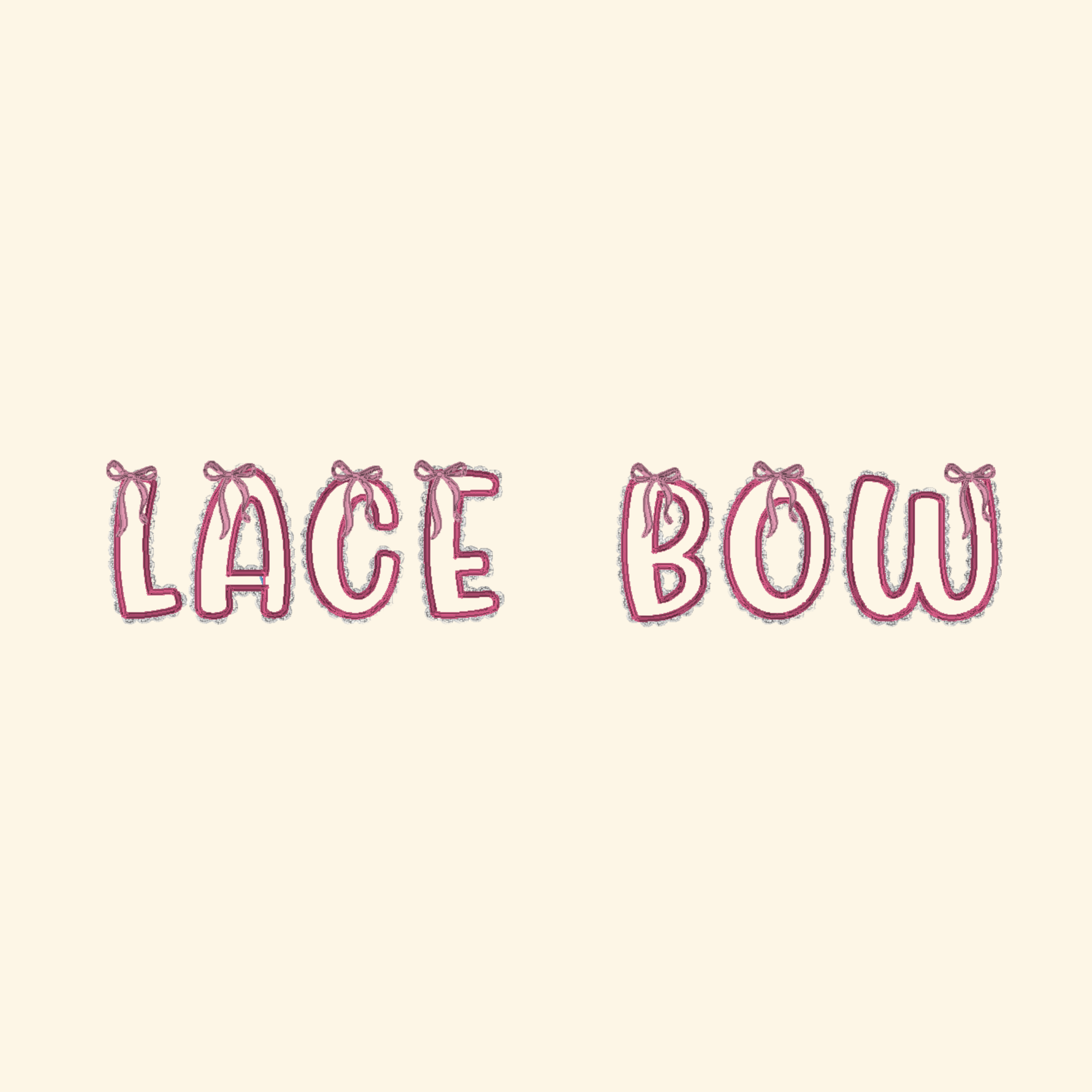 BX font - Lace Bow monogram, Kids embroidery font, Machine embroidery alphabet