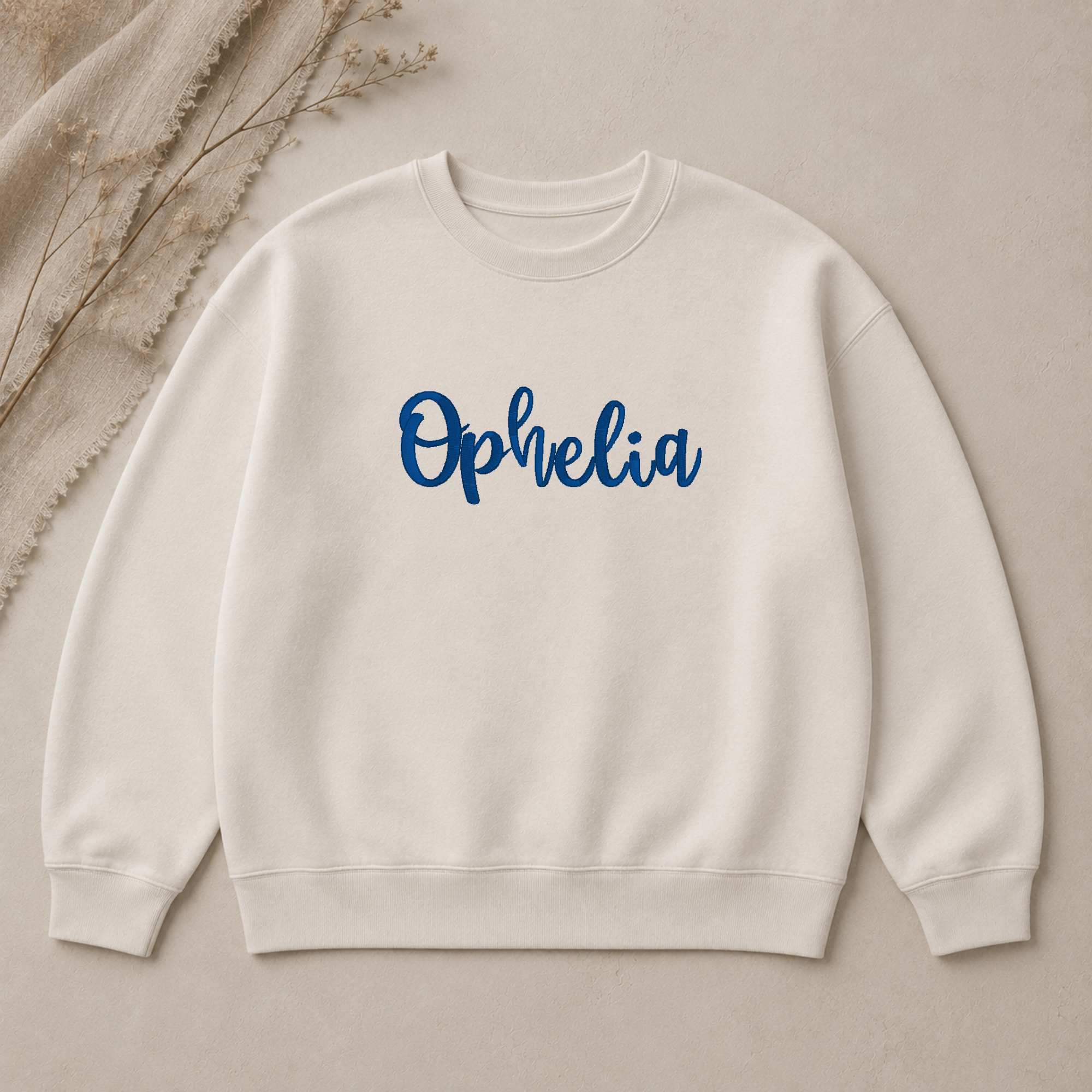 Ophelia embroidery font, Script serif font, Machine embroidery font, 7 Formats + 7 Sizes