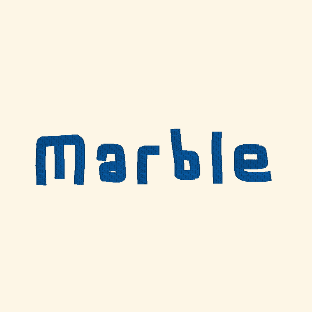 Marble embroidery font, Kids embroidery font, Fancy machine embroidery font, 7 Formats + 7 Sizes