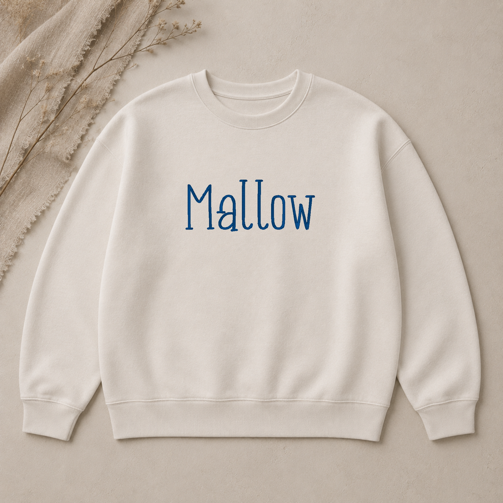 Mallow embroidery font, Simple serif font, Machine embroidery font, 7 Formats + 7 Sizes