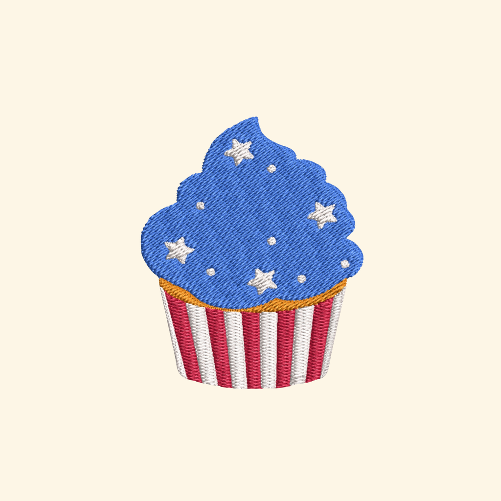 Cupcake embroidery design, Food embroidery file, Machine embroidery, 7 Formats + 6 Sizes