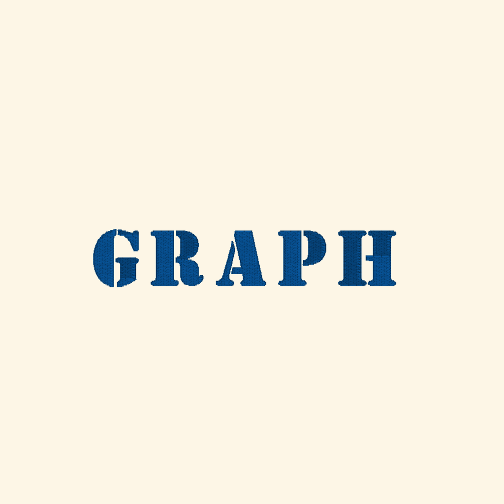 Graph embroidery font, Stencil embroidery font, Machine embroidery font, 7 Formats + 7 Sizes