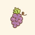Grape embroidery design, Fruits embroidery file, Machine embroidery, 7 Formats + 6 Sizes