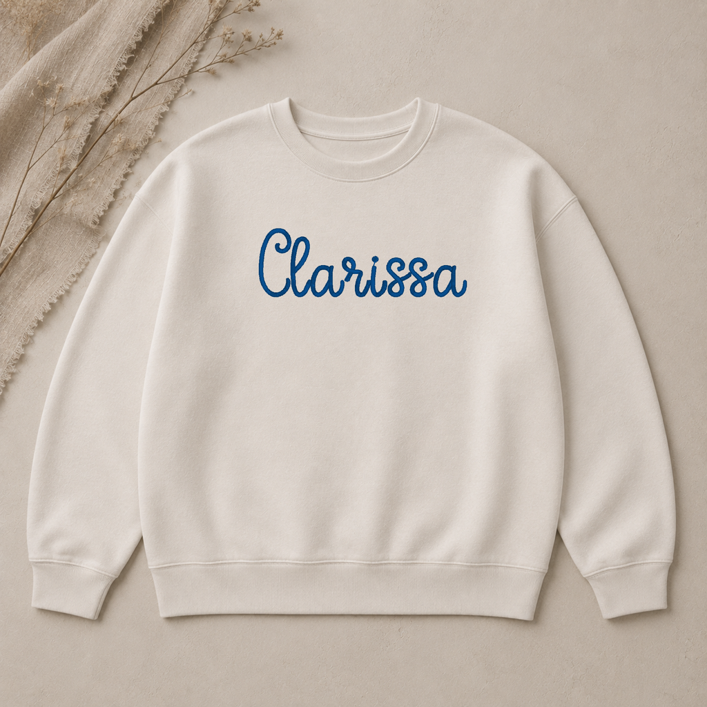Clarissa embroidery font, Script font, Machine embroidery font, 7 Formats + 7 Sizes