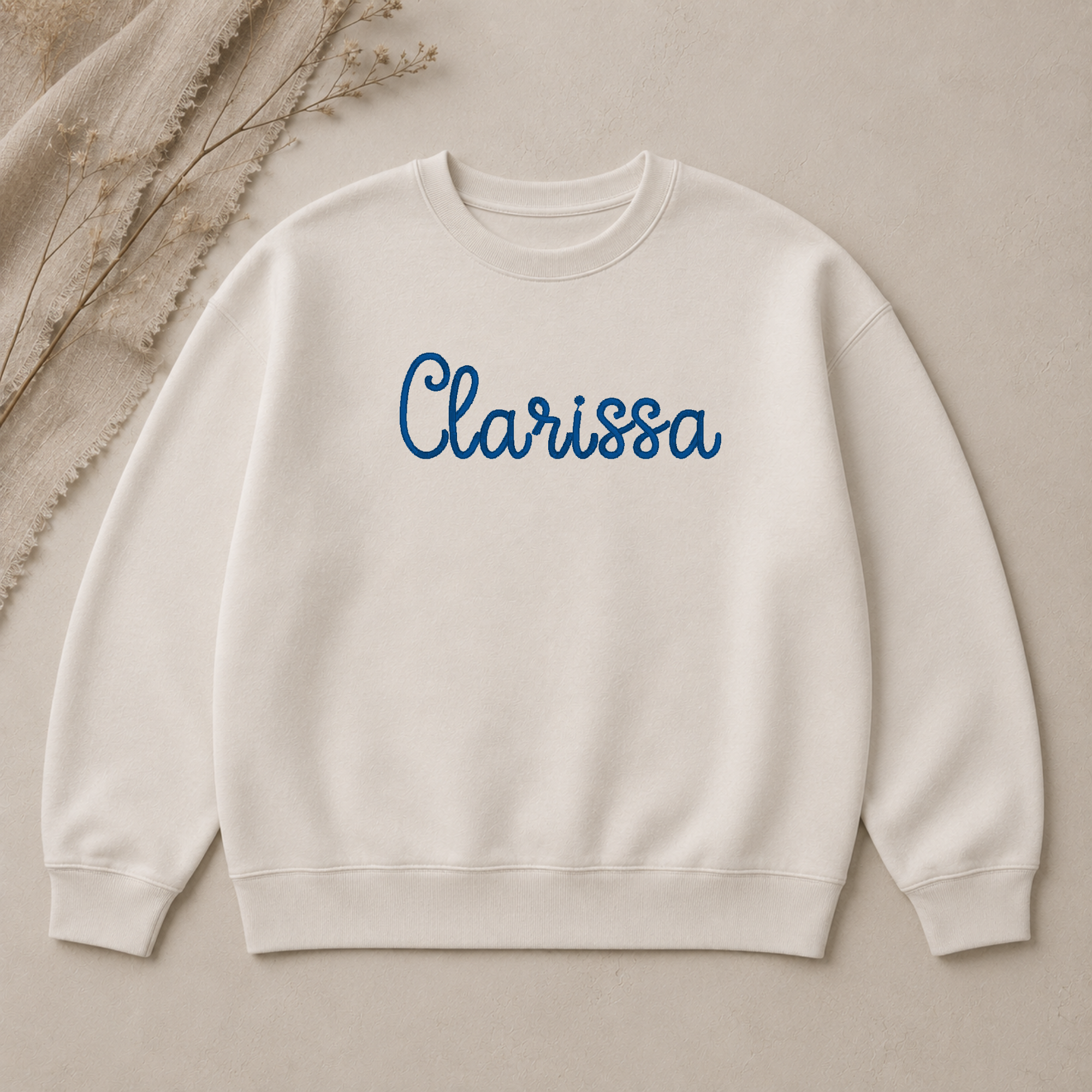 Clarissa embroidery font, Script font, Machine embroidery font, 7 Formats + 7 Sizes