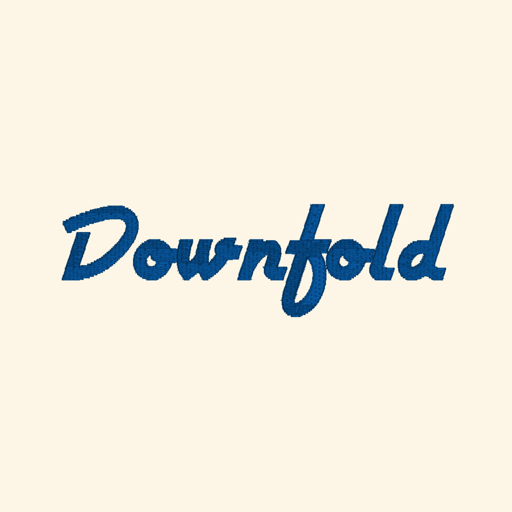 Downfold embroidery font, Cursive embroidery font, Machine embroidery font, 7 Formats + 7 Sizes