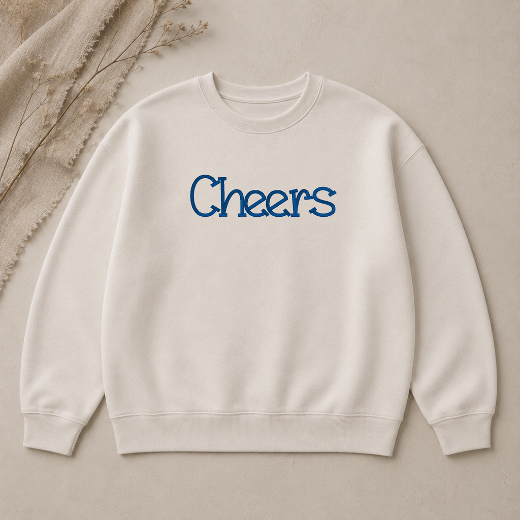 Cheers embroidery font, Cute font, Machine embroidery font, 7 Formats + 7 Sizes