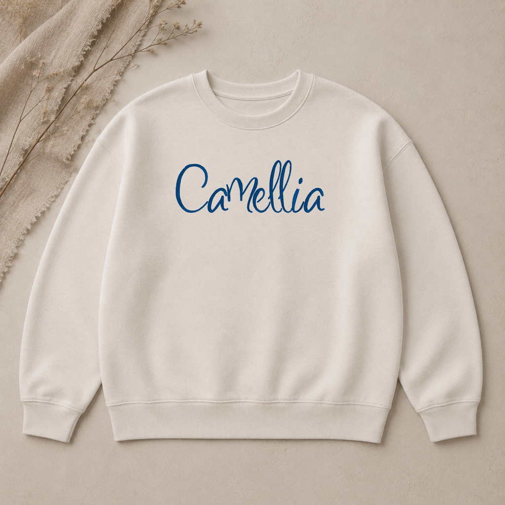 Camellia embroidery font, Cute font, Machine embroidery font, 7 Formats + 7 Sizes