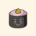 Sushi embroidery design, Cute food embroidery file, Machine embroidery, 7 Formats + 6 Sizes