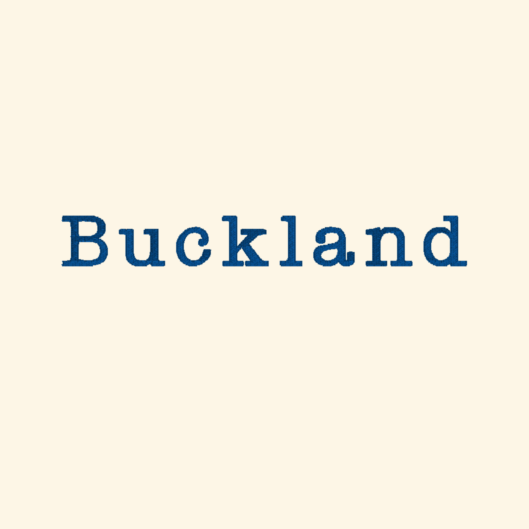 Buckland embroidery font, Typewriter embroidery font, Machine embroidery font, 7 Formats + 7 Sizes