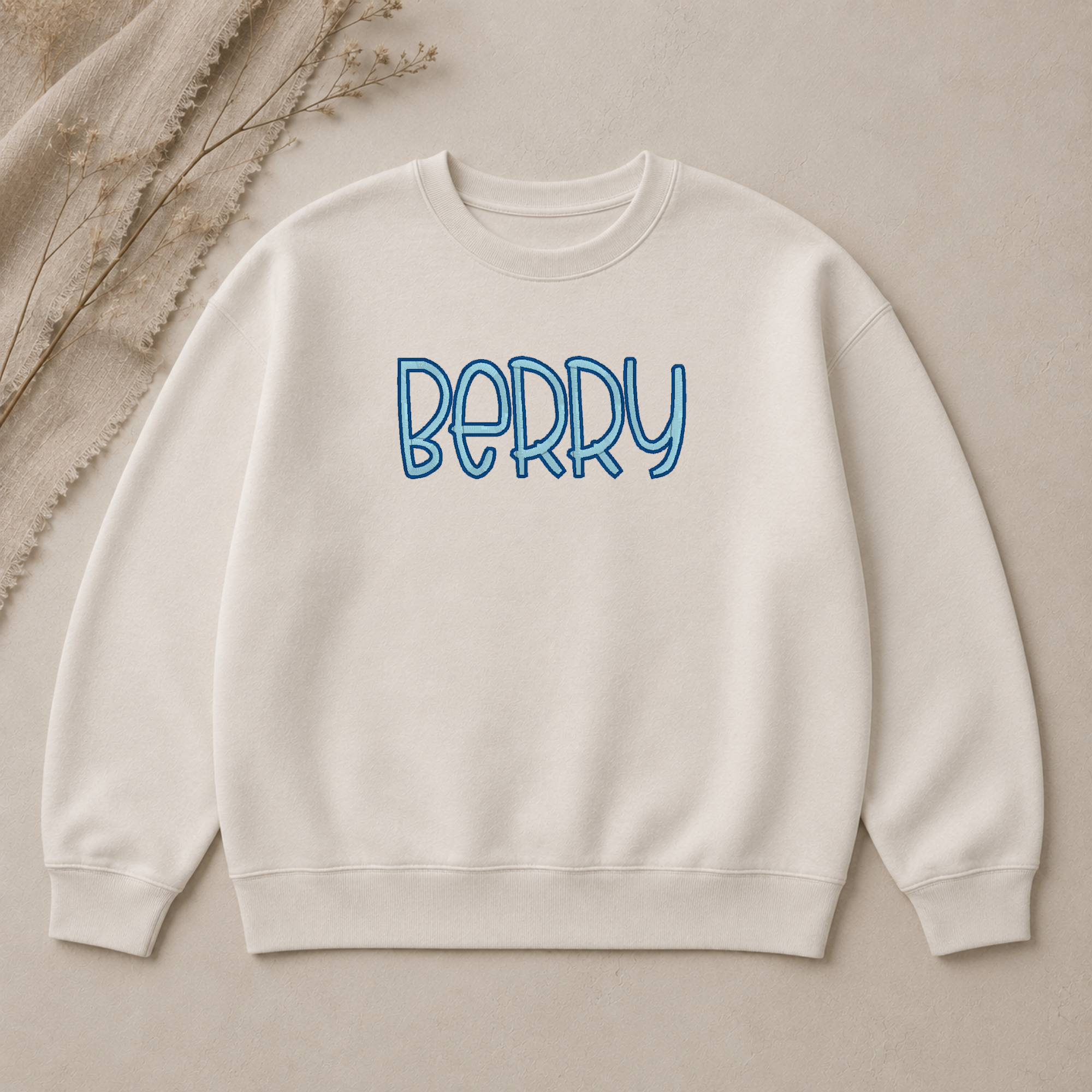 Berry embroidery font, Dual color font, Machine embroidery font, 7 Formats + 7 Sizes