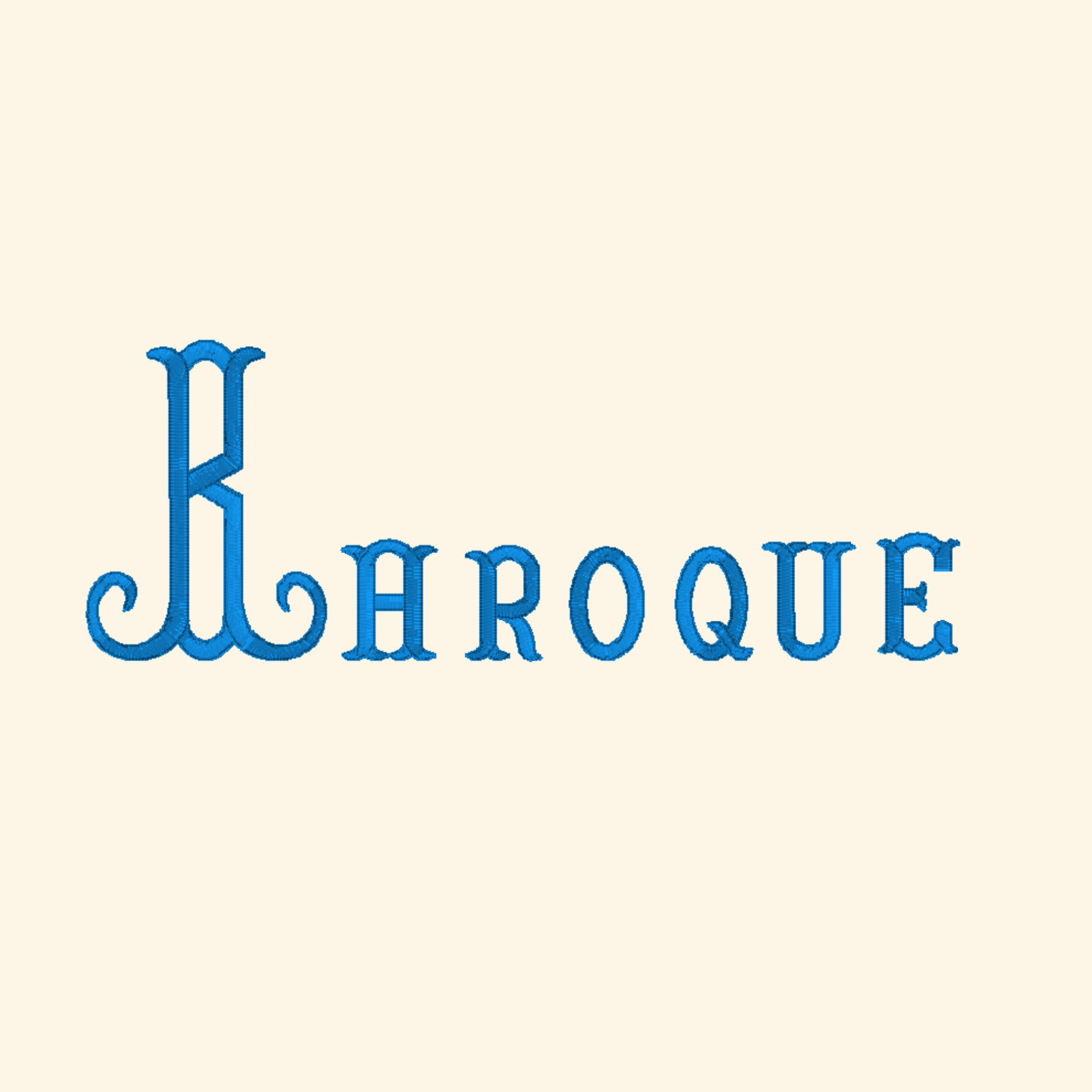 Baroque classic monogram, Royal font, Machine embroidery alphabet, 7 Formats + 7 Sizes