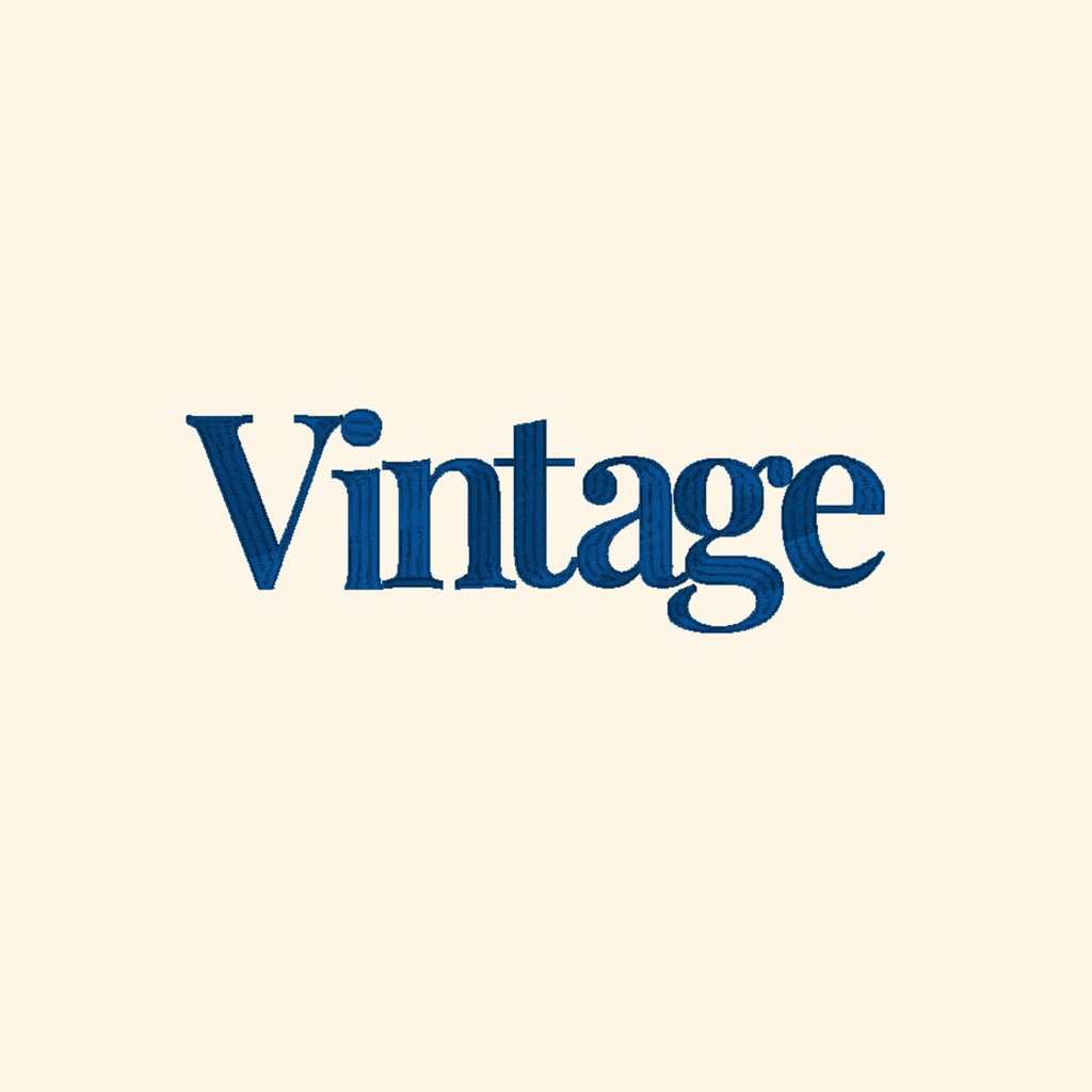 Vintage embroidery font, Serif font for machine embroidery, 7 Formats + 7 Sizes
