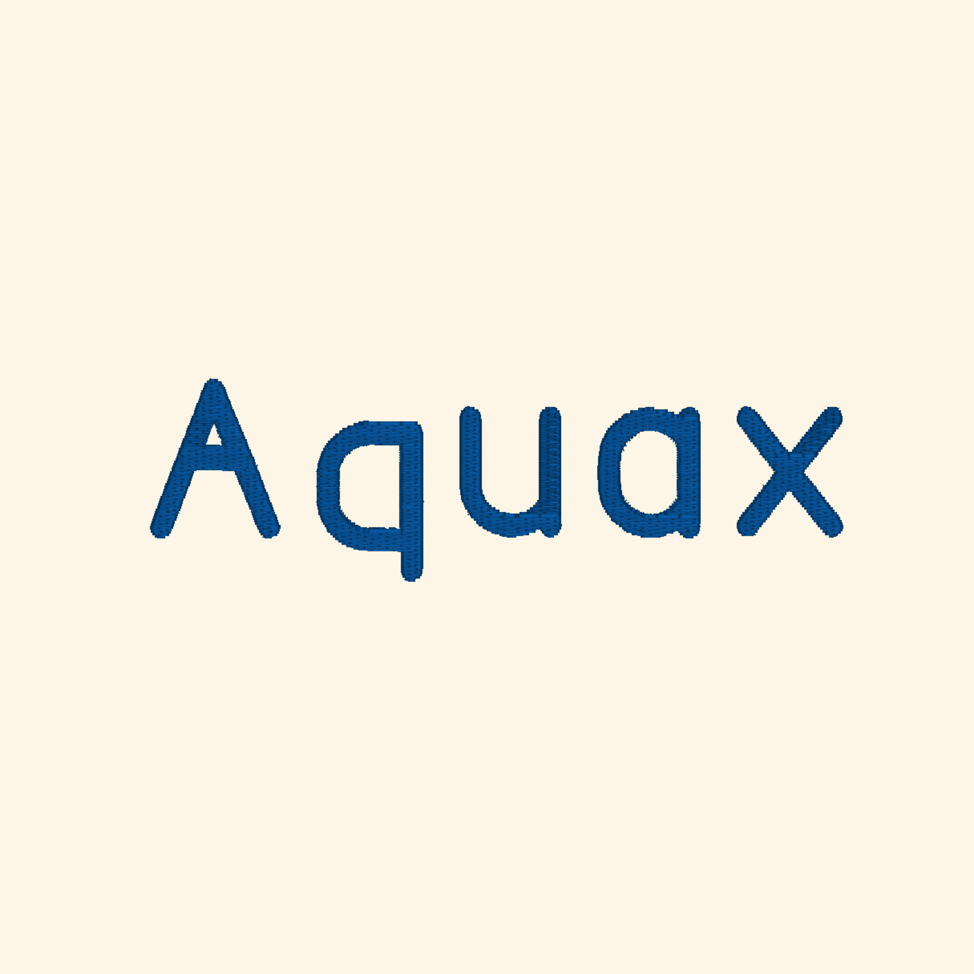 Aquax embroidery font, Simple embroidery font, Machine embroidery font, 7 Formats + 7 Sizes