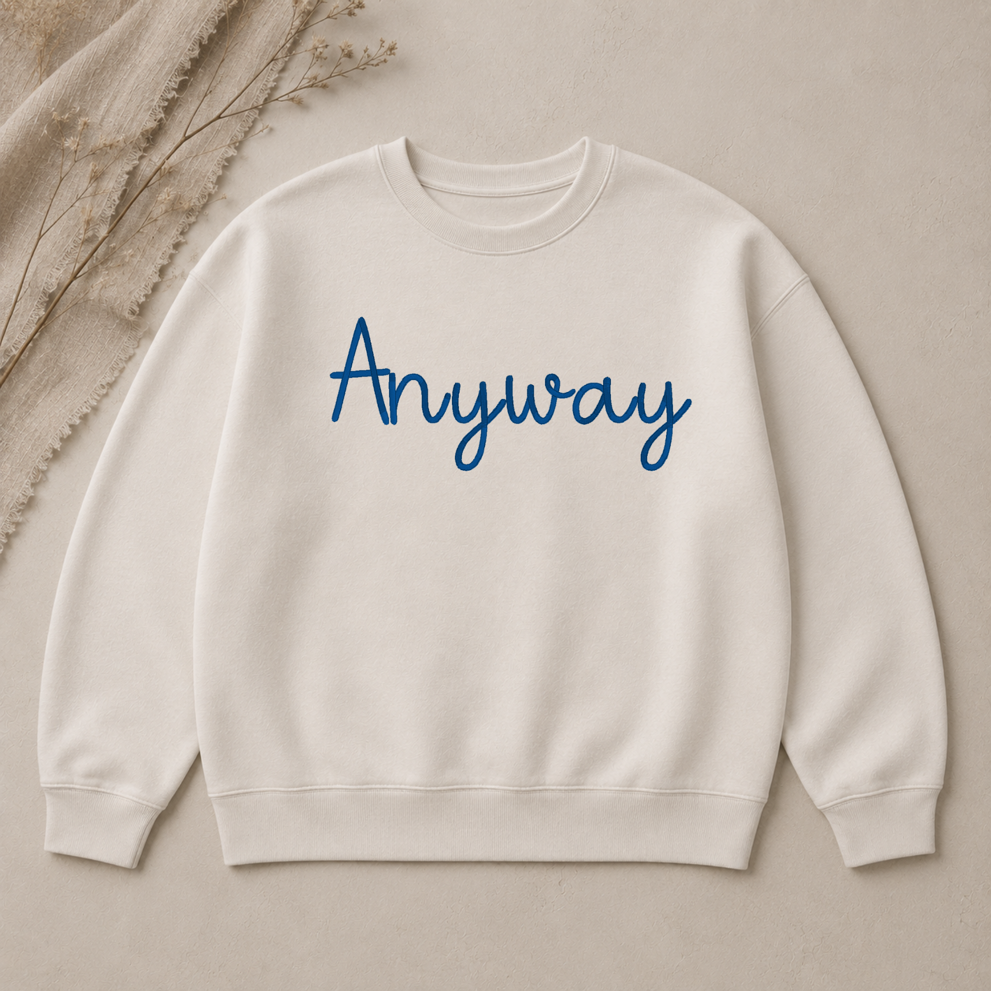 Anyway embroidery font, Script font, Machine embroidery font, 7 Formats + 7 Sizes