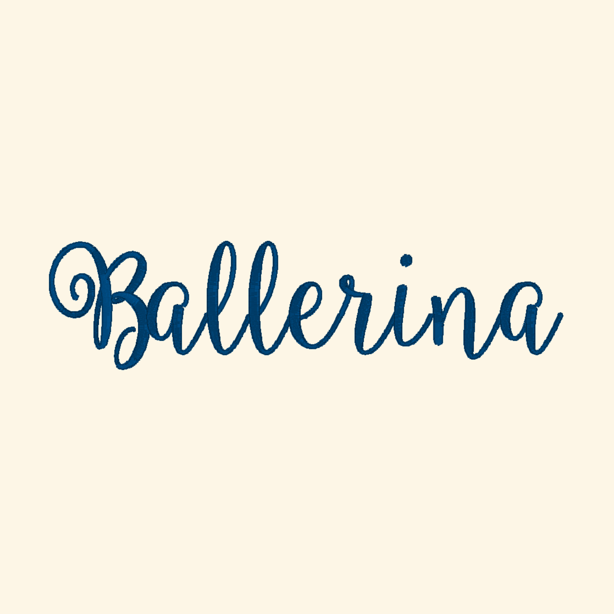 Ballerina embroidery font, Script embroidery font, Machine embroidery font, 7 Formats + 7 Sizes