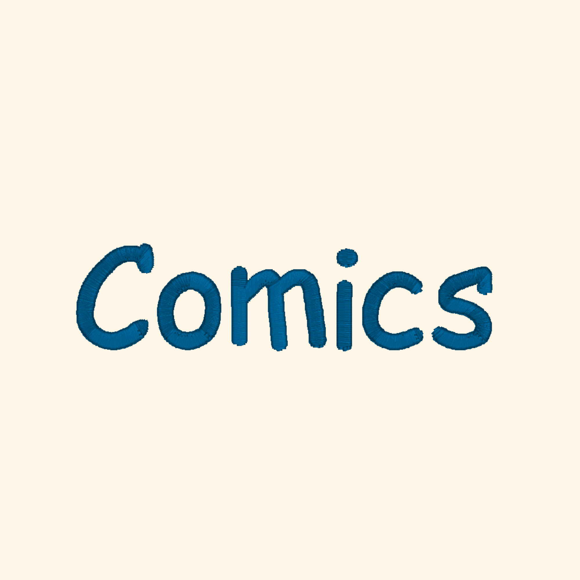 Comics embroidery font, Kids font, Machine embroidery font, 7 Formats + 7 Sizes