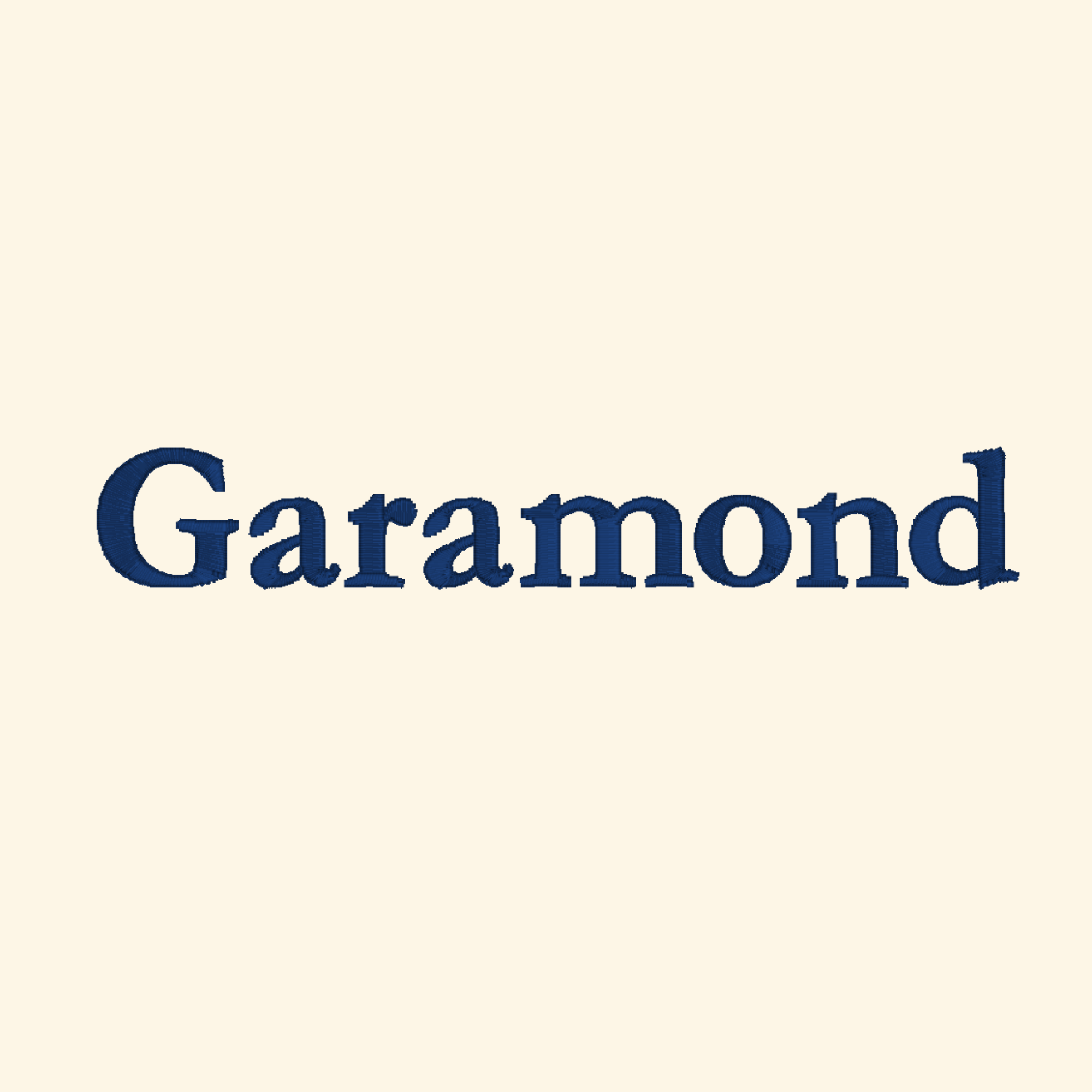 Garamond embroidery font, Simple serif font, Machine embroidery font, 7 Formats + 7 Sizes