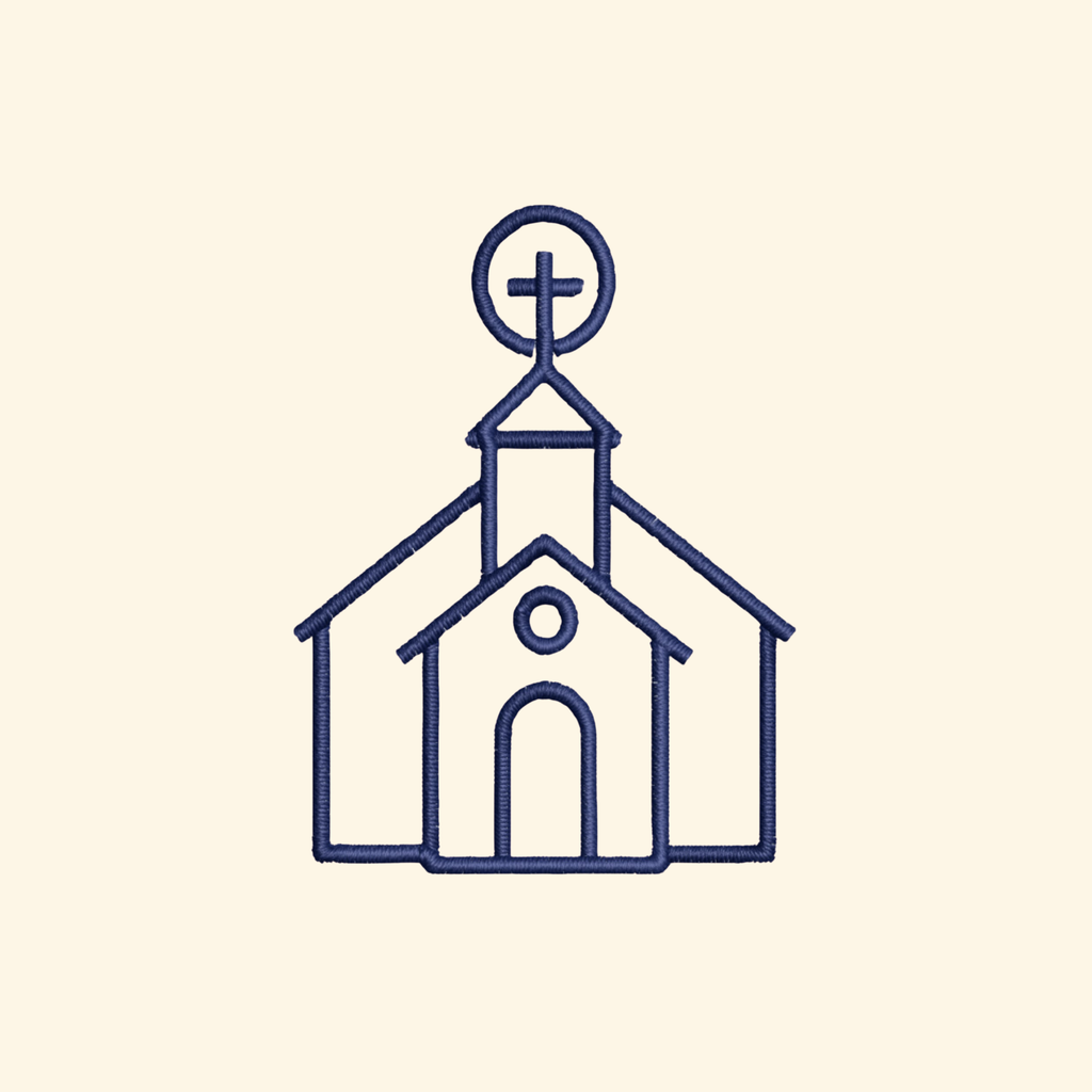 Church embroidery design, Christian embroidery file, Machine embroidery, 7 Formats + 6 Sizes