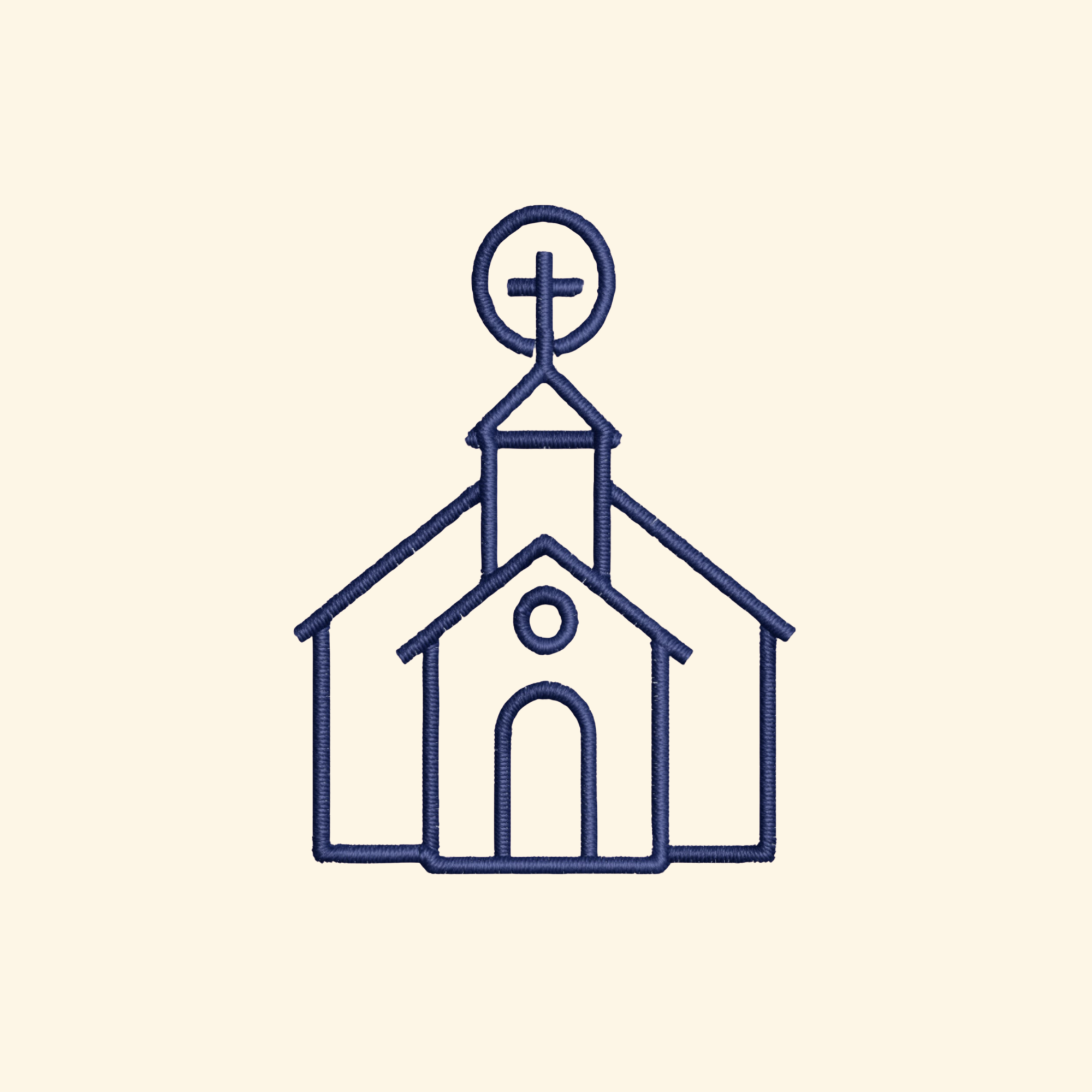 Church embroidery design, Christian embroidery file, Machine embroidery, 7 Formats + 6 Sizes