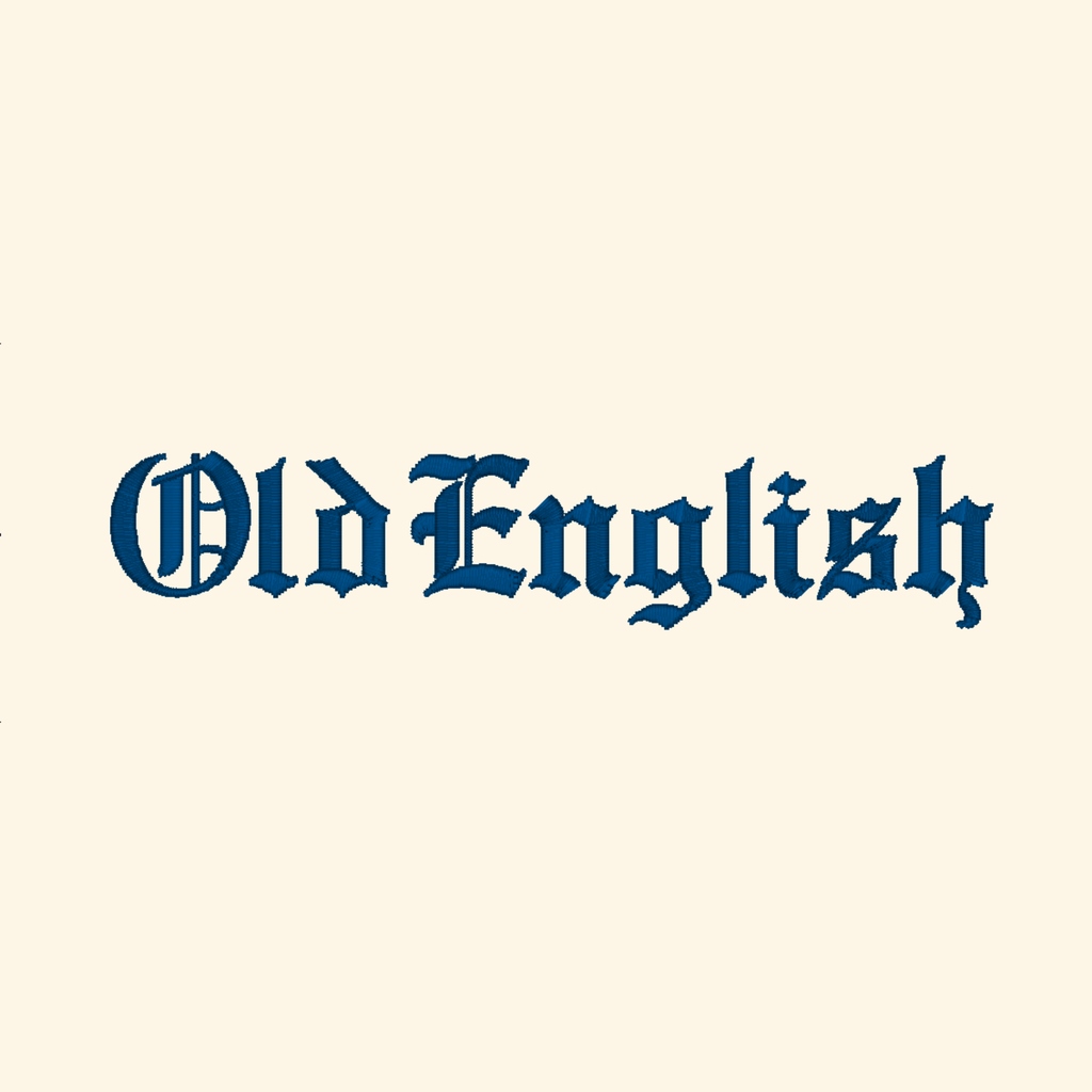Old English embroidery font, Gothic font, Machine embroidery font, 7 Formats + 7 Sizes