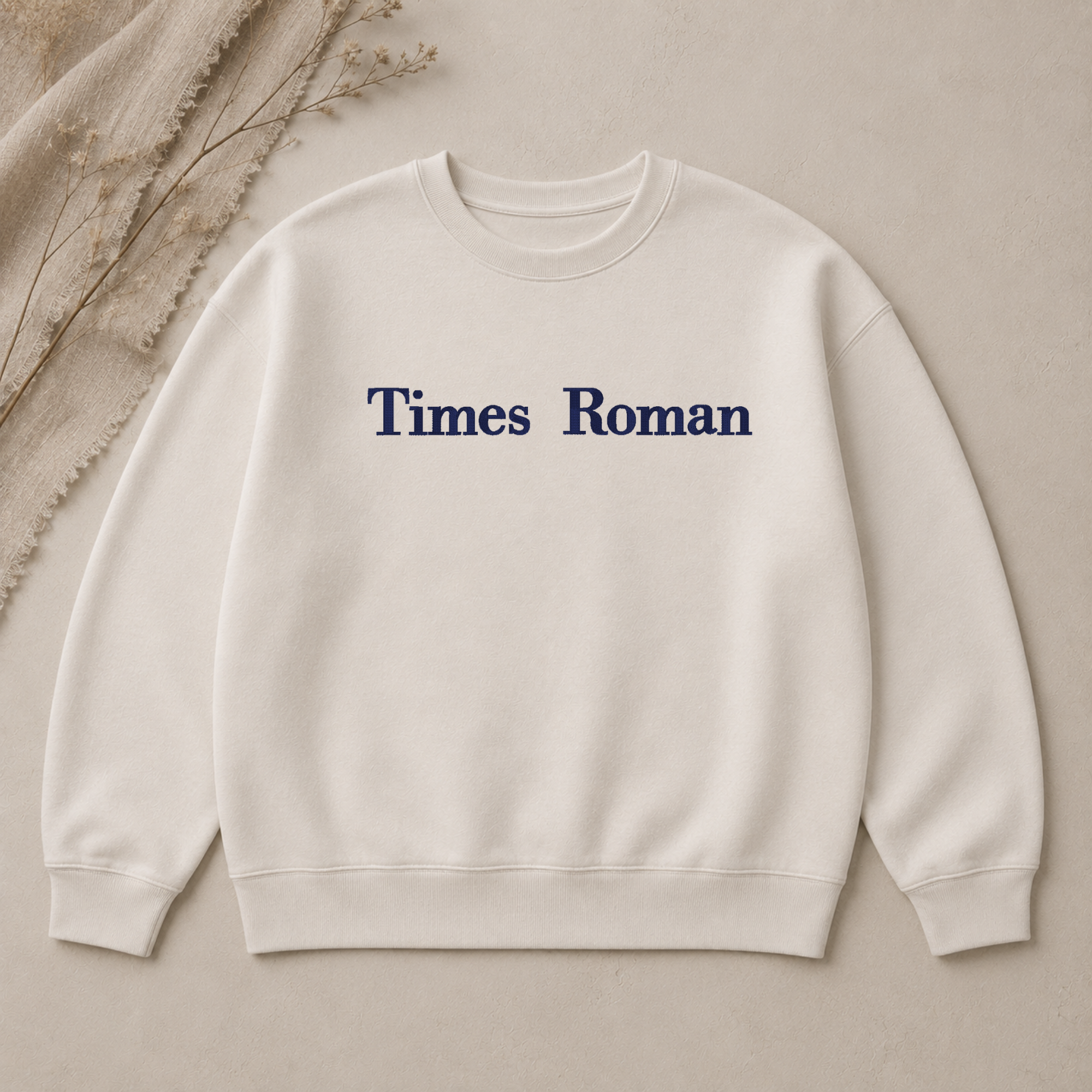 Times Roman embroidery font, Simple serif font, Machine embroidery font, 7 Formats + 7 Sizes