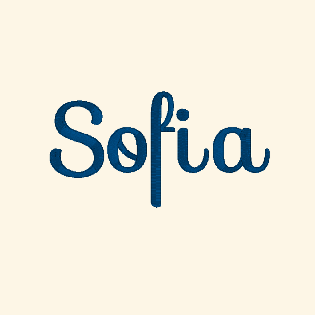 Sophia embroidery font, Cute font, Machine embroidery font, 7 Formats + 7 Sizes