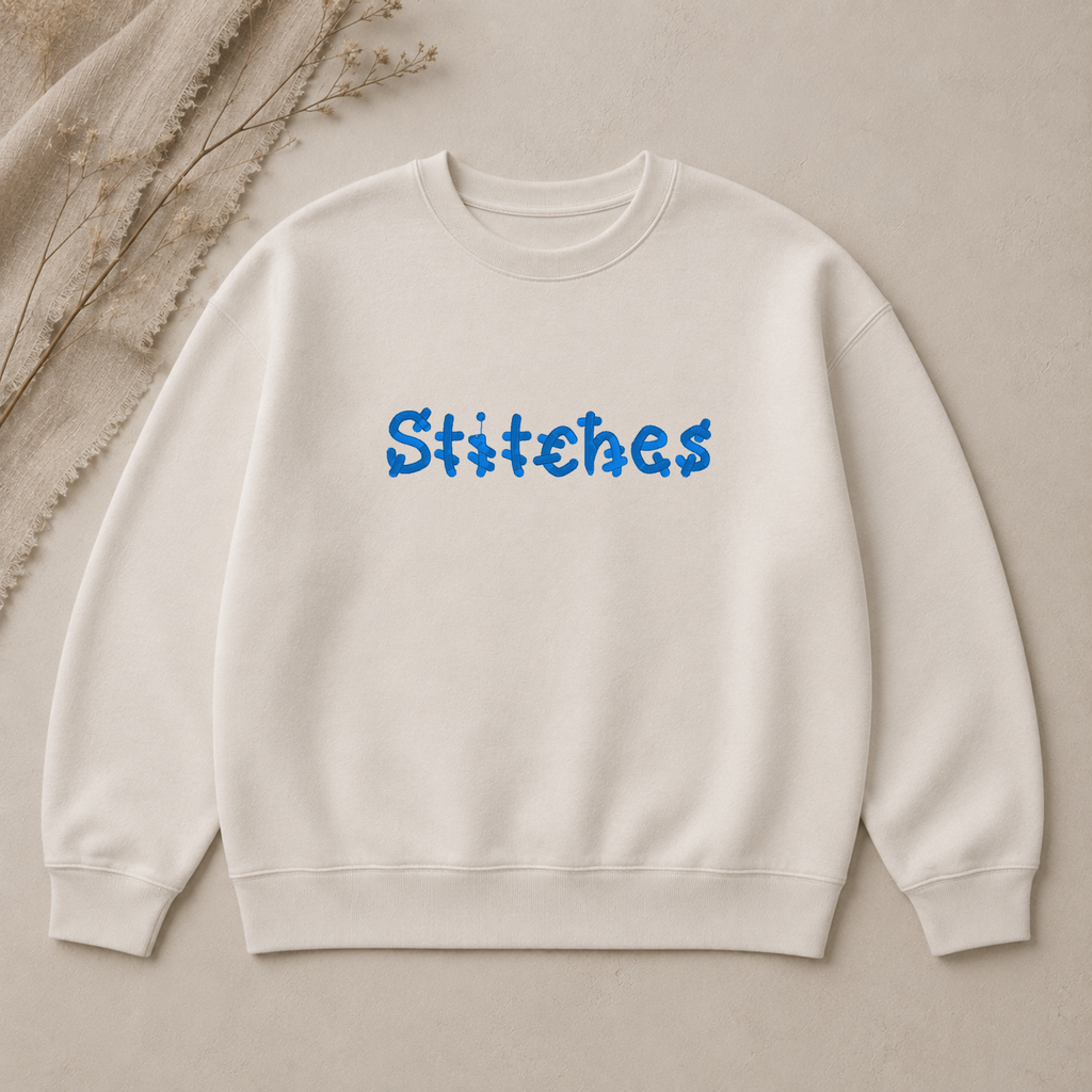 Stitches embroidery font, Funny font, Machine embroidery font, 7 Formats + 7 Sizes
