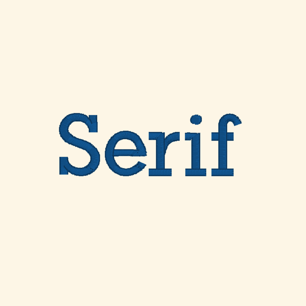 Serif embroidery font, Simple font, Machine embroidery font, 7 Formats + 7 Sizes