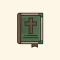 Green Bible embroidery design, Christian embroidery file, Book Machine embroidery, 7 Formats + 6 Sizes