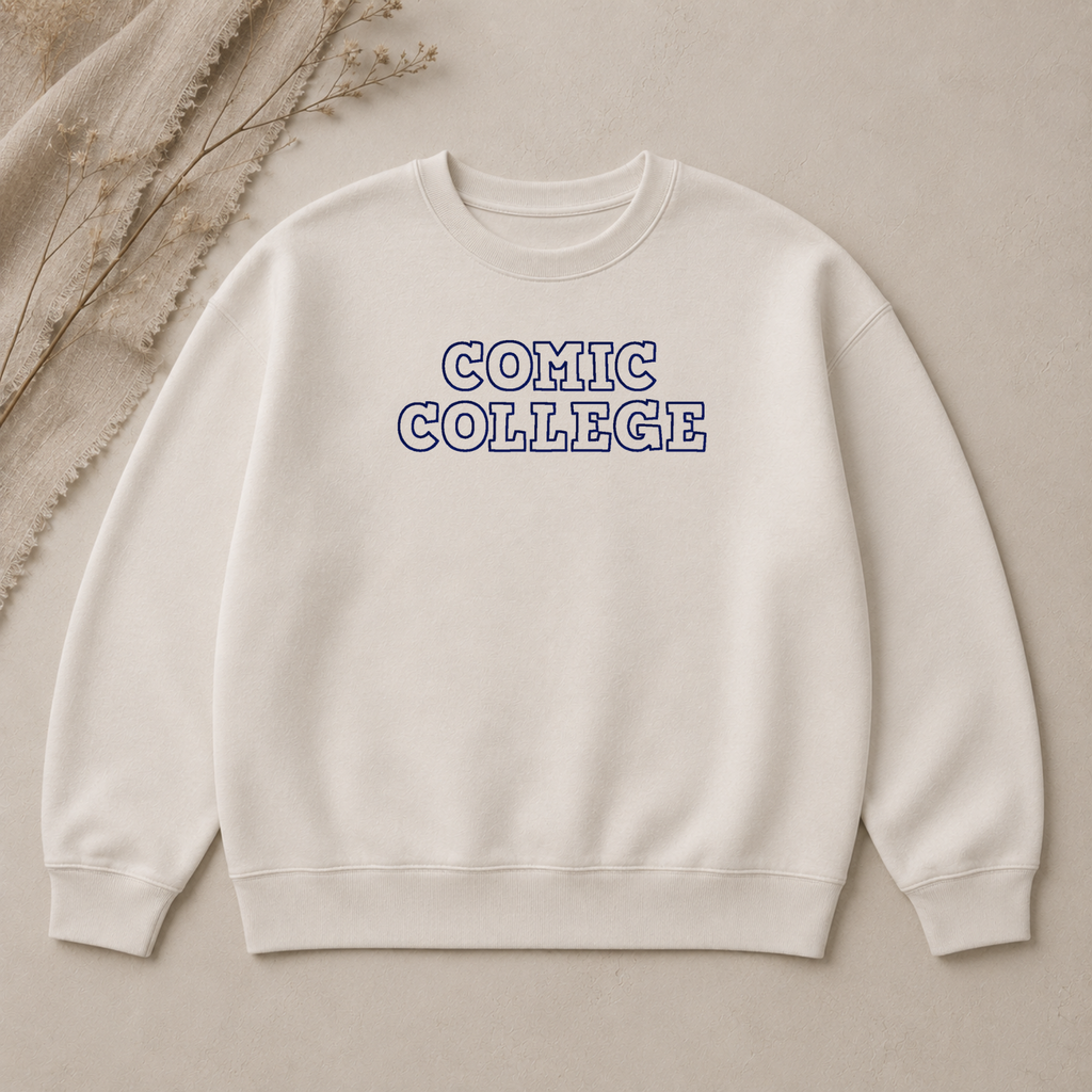 Comic college embroidery font, Applique font, Machine embroidery font, 7 Formats + 7 Sizes