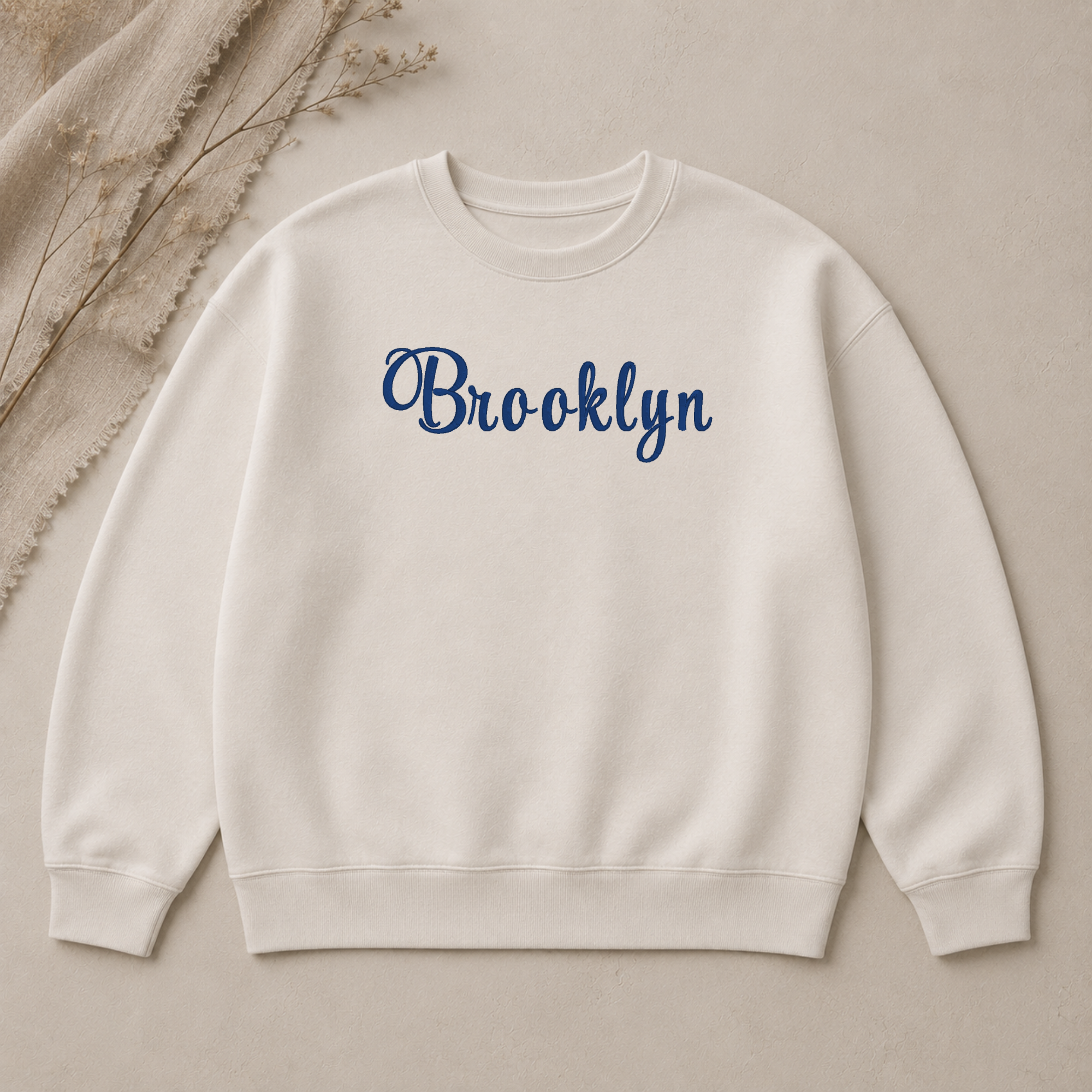 Brooklyn embroidery font, Cursive script embroidery font, Machine embroidery font, 7 Formats + 7 Sizes