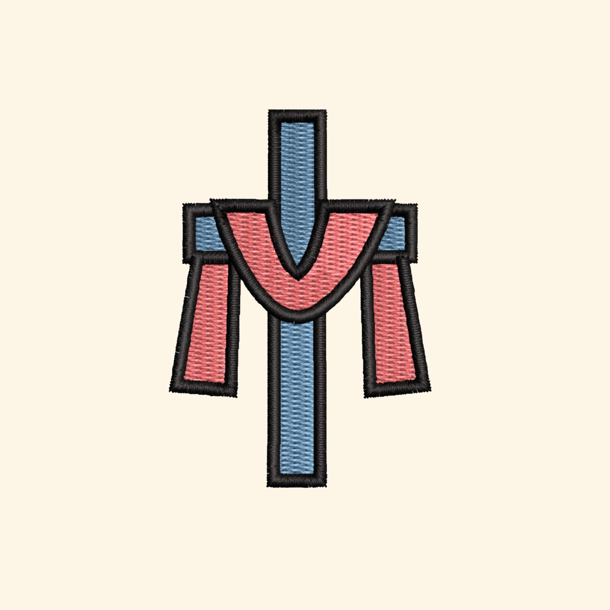 Cross embroidery design, Christian embroidery file, Machine embroidery, 7 Formats + 6 Sizes