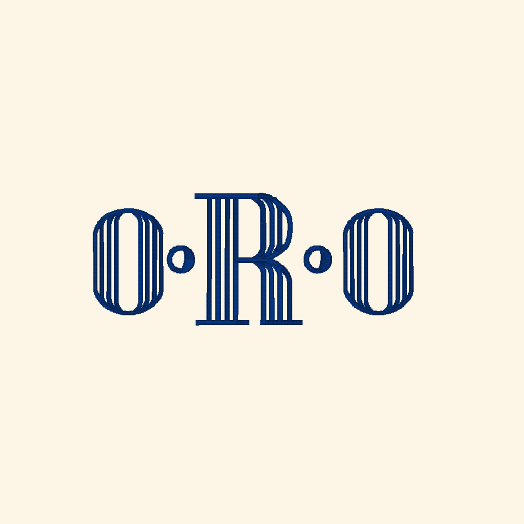Oro embroidery font, Monogram font, machine embroidery font, 7 Formats + 7 Sizes