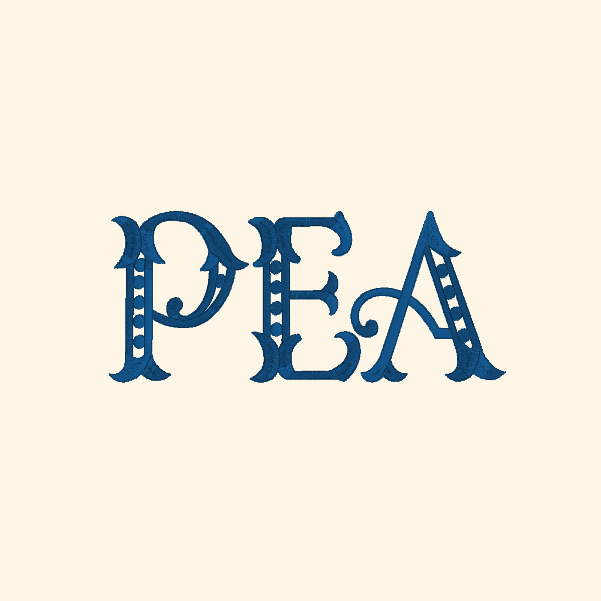 Pea embroidery font, Monogram font, Cute machine embroidery font, 7 Formats + 7 Sizes