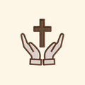 Hands & Cross embroidery design, Christian embroidery file, Machine embroidery, 7 Formats + 6 Sizes