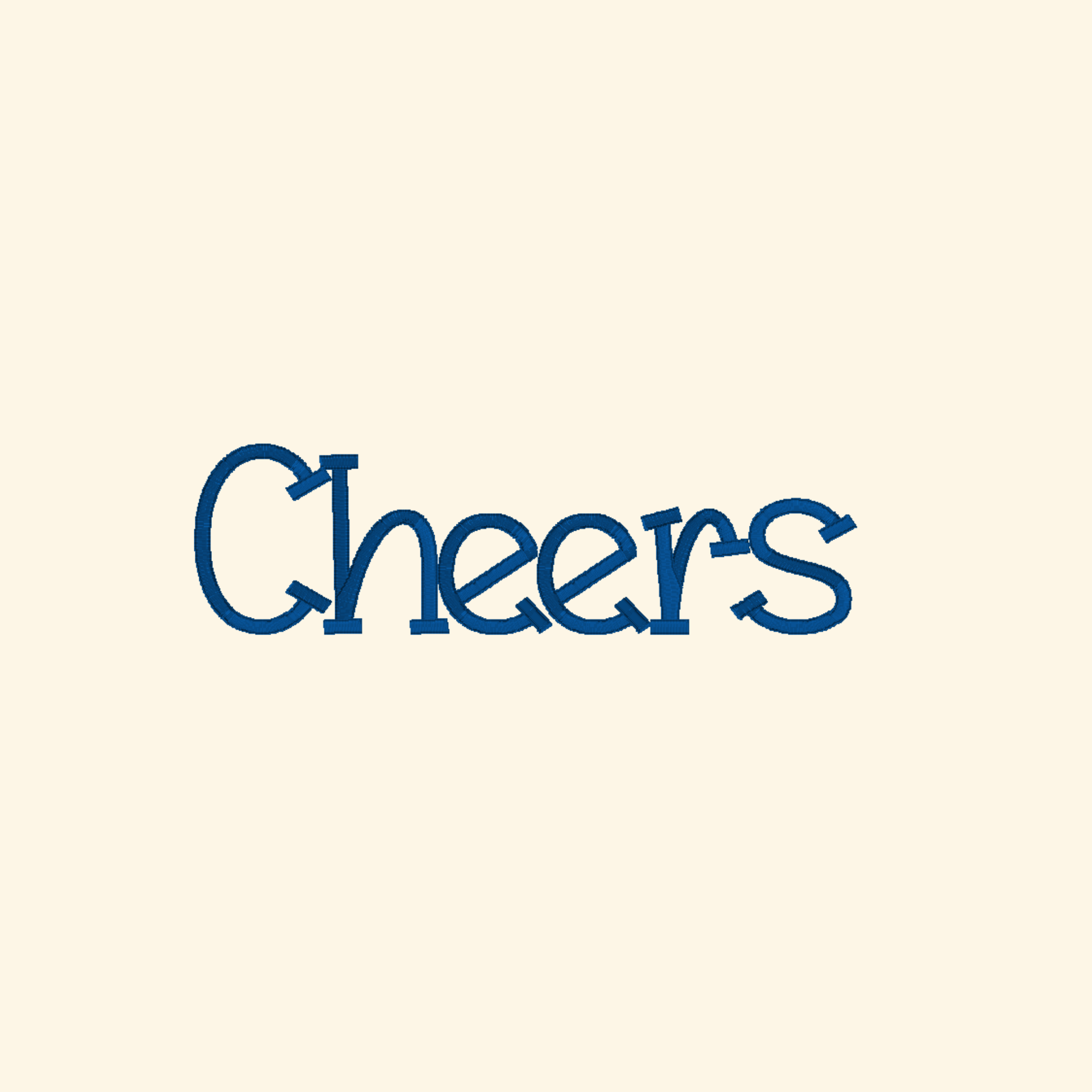Cheers embroidery font, Cute font, Machine embroidery font, 7 Formats + 7 Sizes