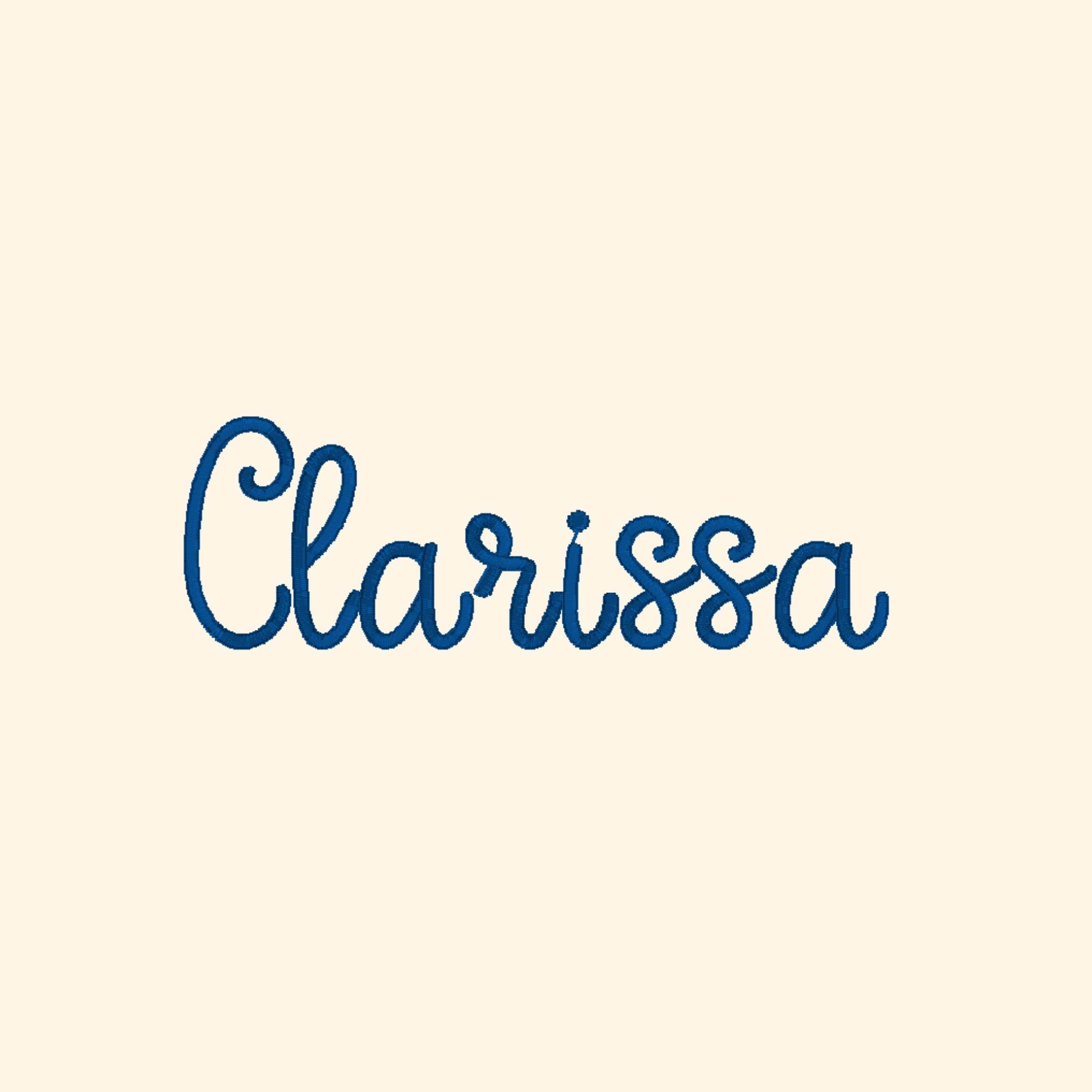 Clarissa embroidery font, Script font, Machine embroidery font, 7 Formats + 7 Sizes